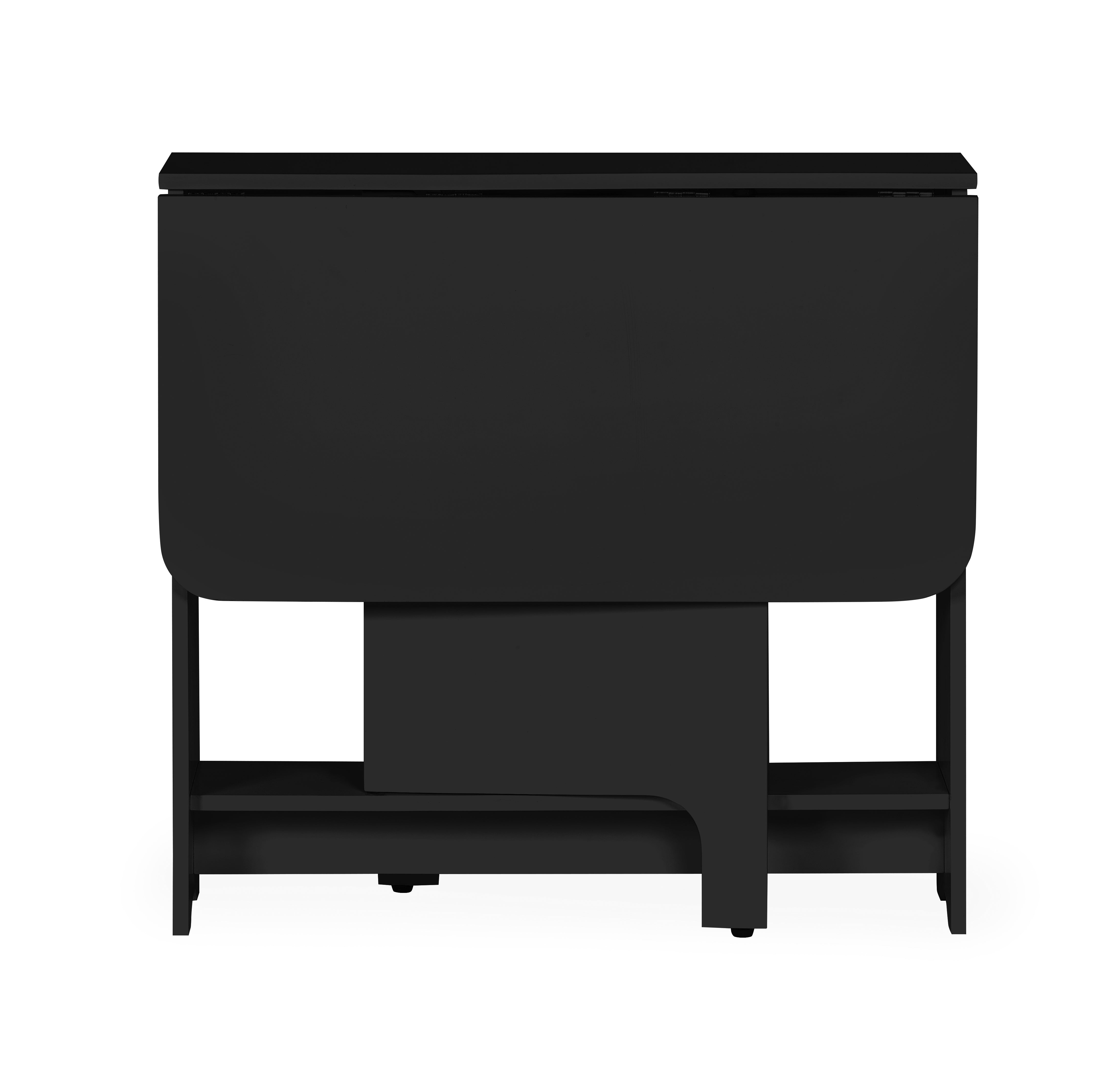 Gatan Small Gateleg Table With 2 Chairs - Black – Julian Bowen, view 5