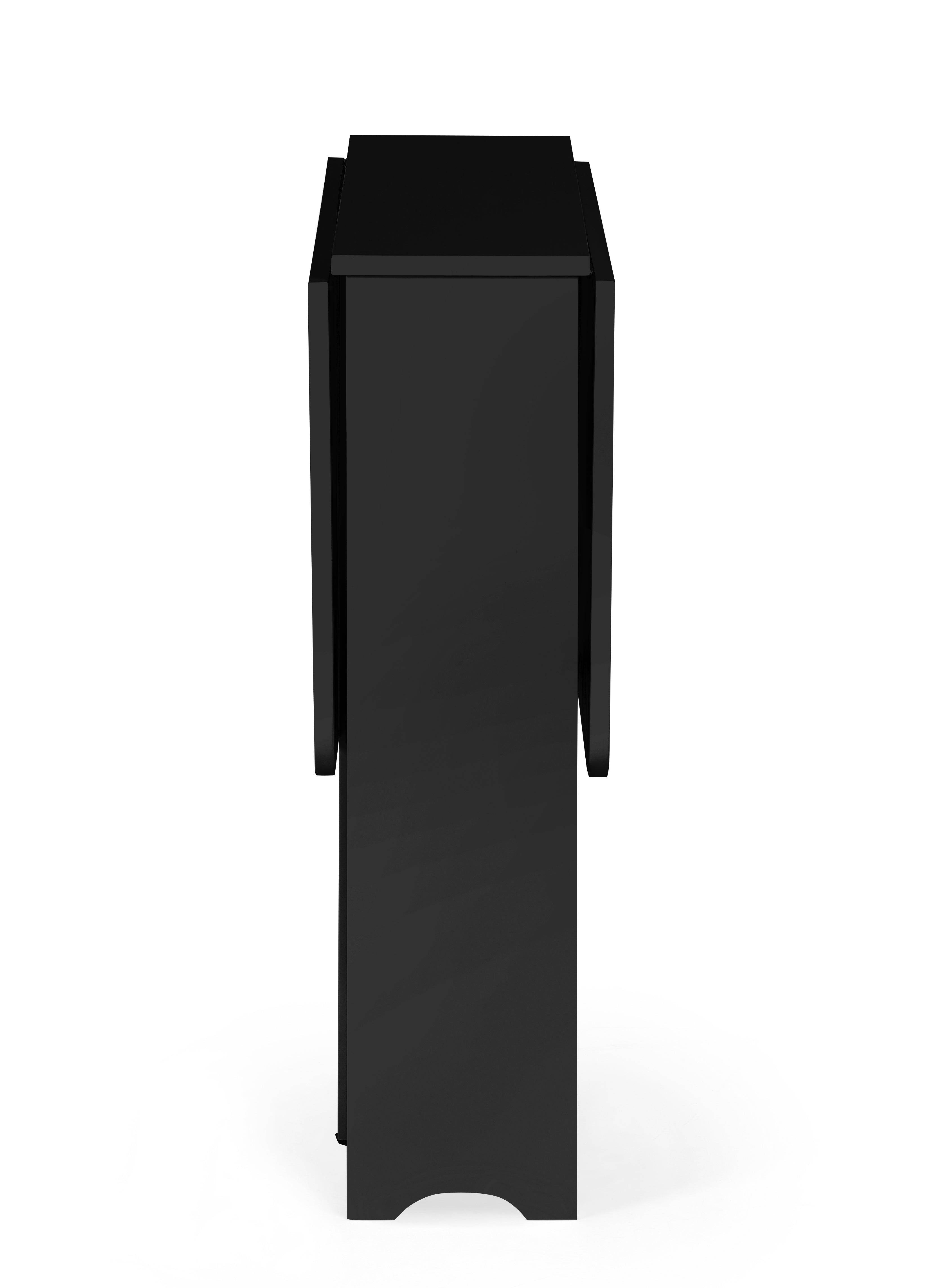 Gatan Small Gateleg Table With 2 Chairs - Black – Julian Bowen, view 6