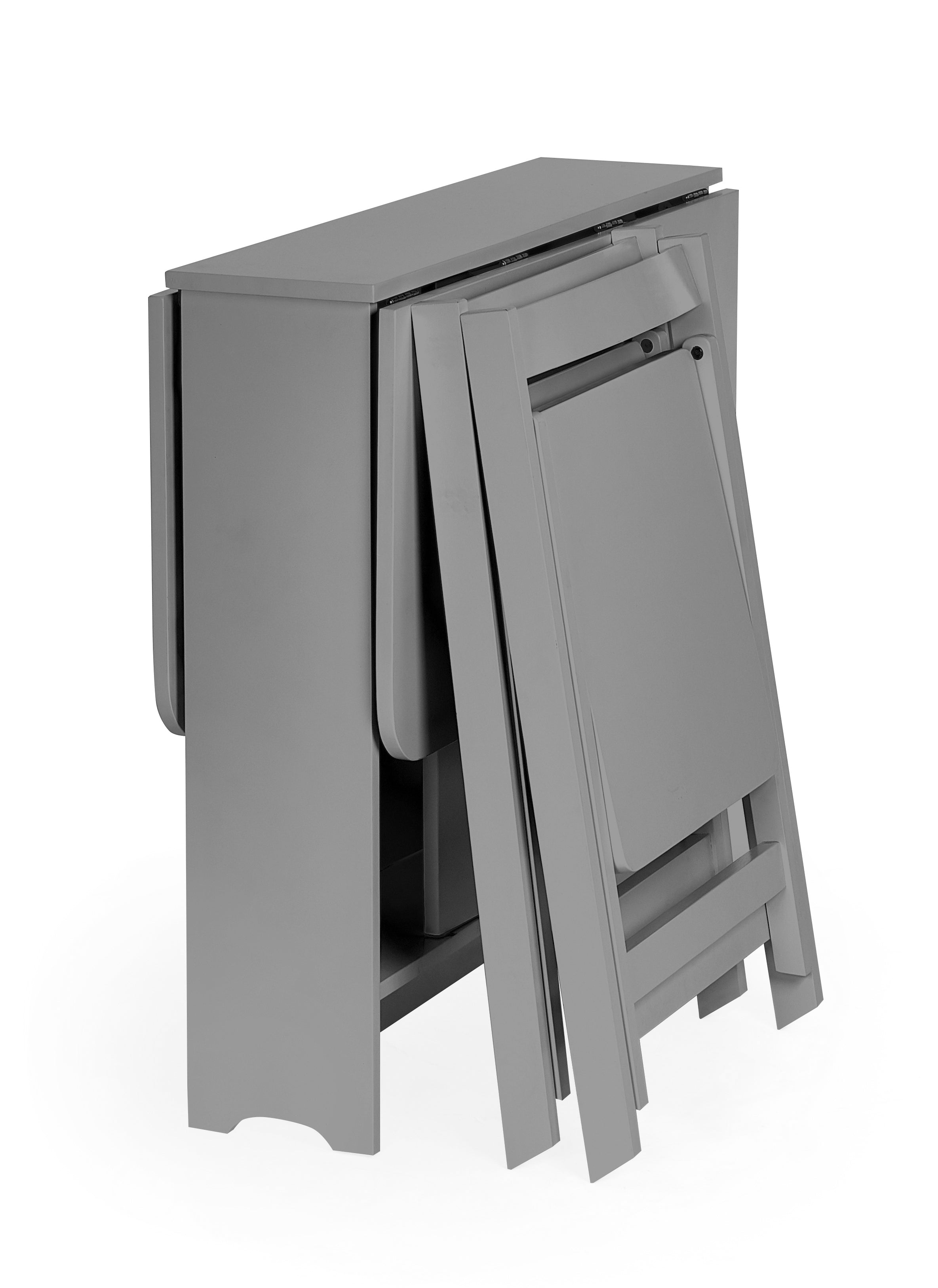 Gatan Small Gateleg Table With 2 Chairs - Grey – Julian Bowen, view 4