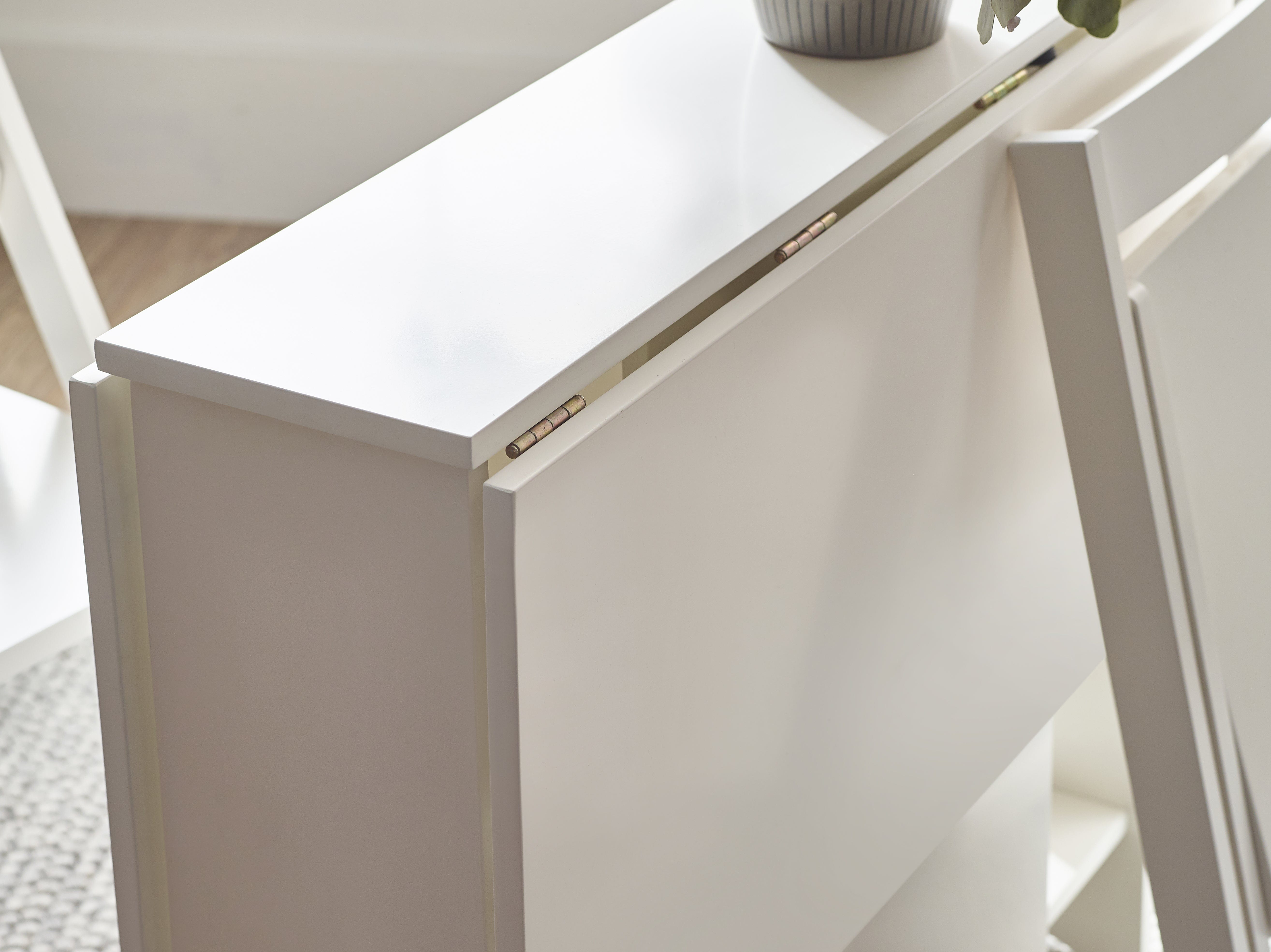 Gatan Small Gateleg Table With 2 Chairs - White – Julian Bowen, view 7
