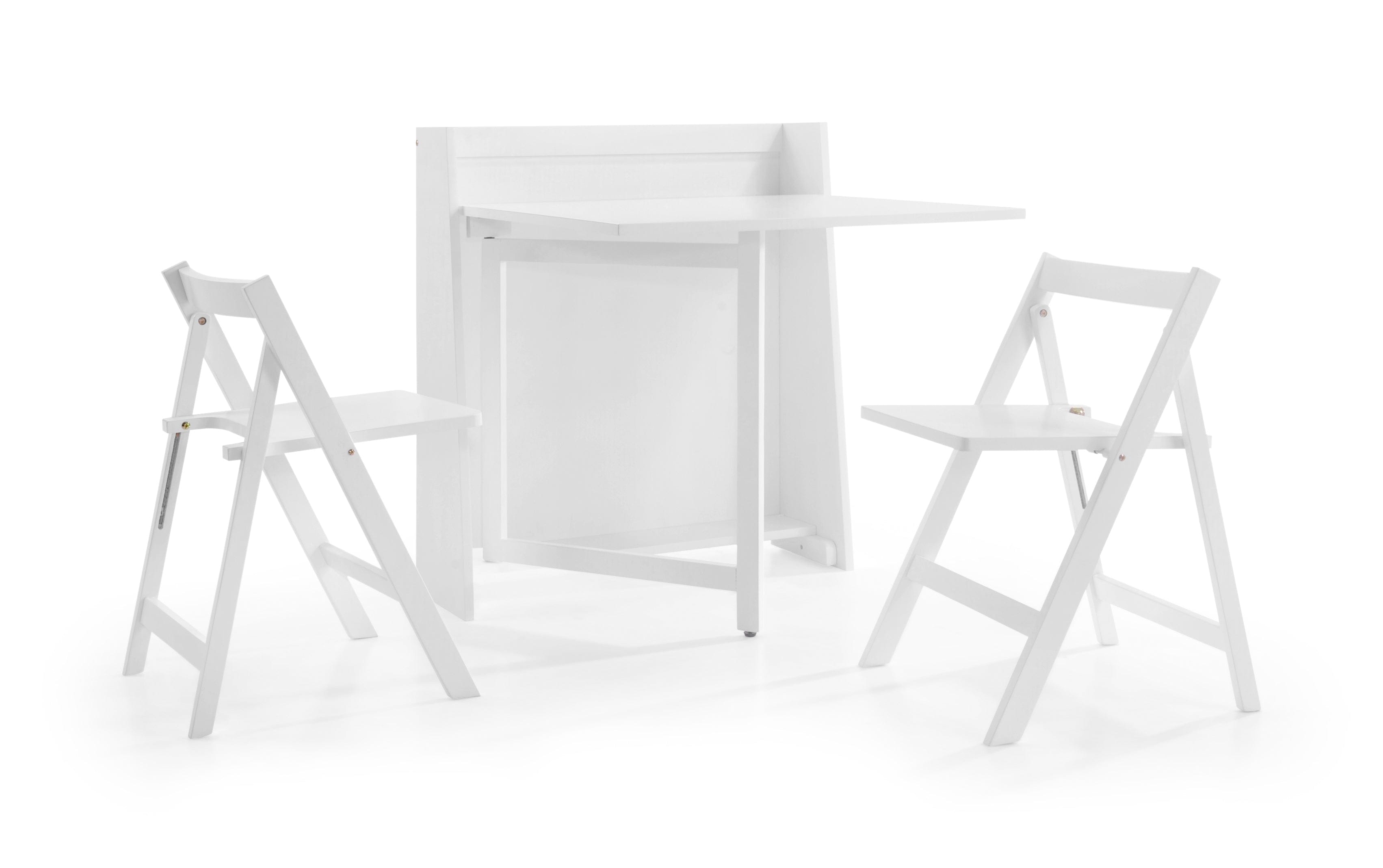 Helsinki Compact Folding White Dining Set – Julian Bowen