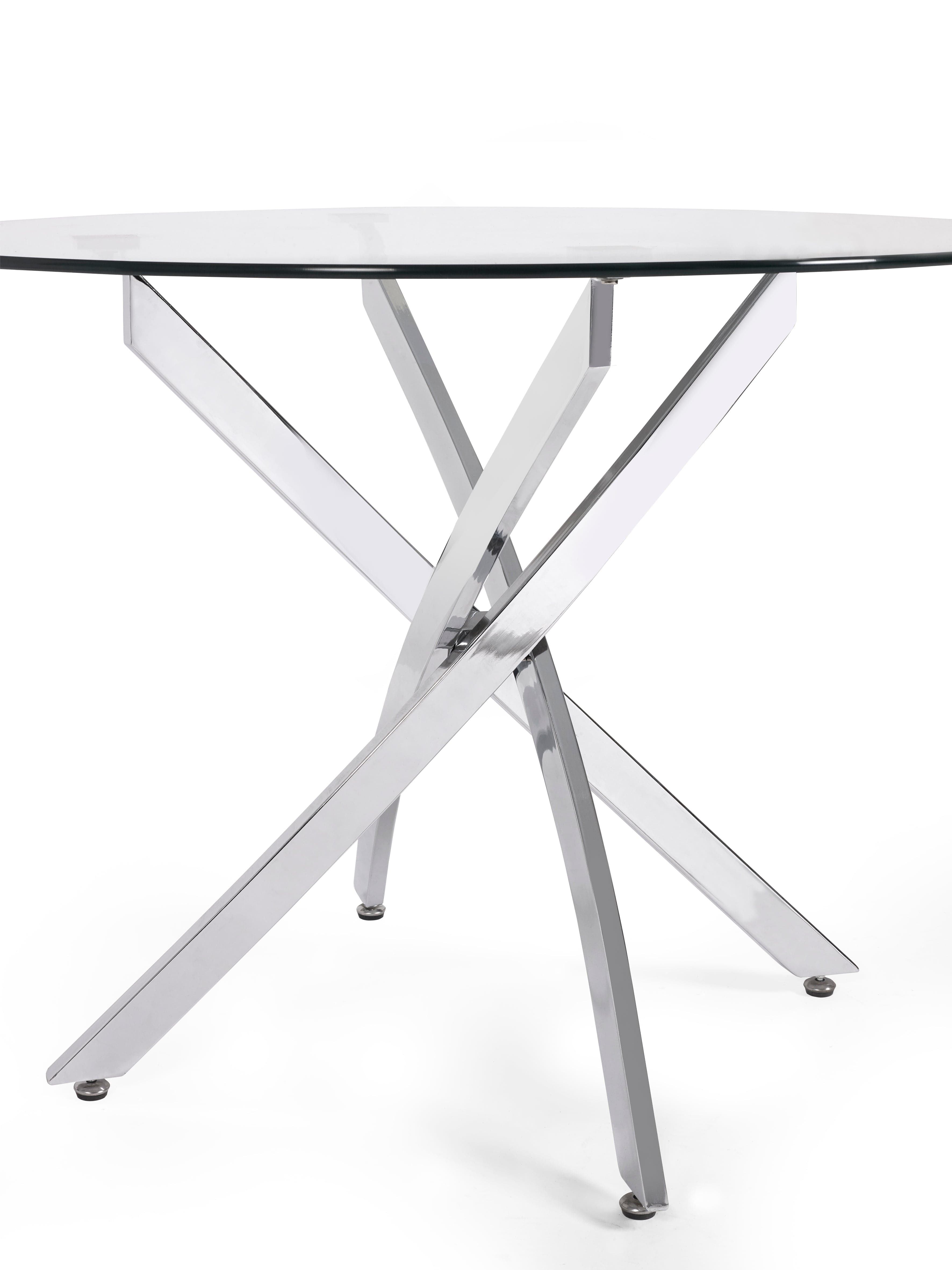 Anderson Round Glass Dining Table – Julian Bowen, view 2