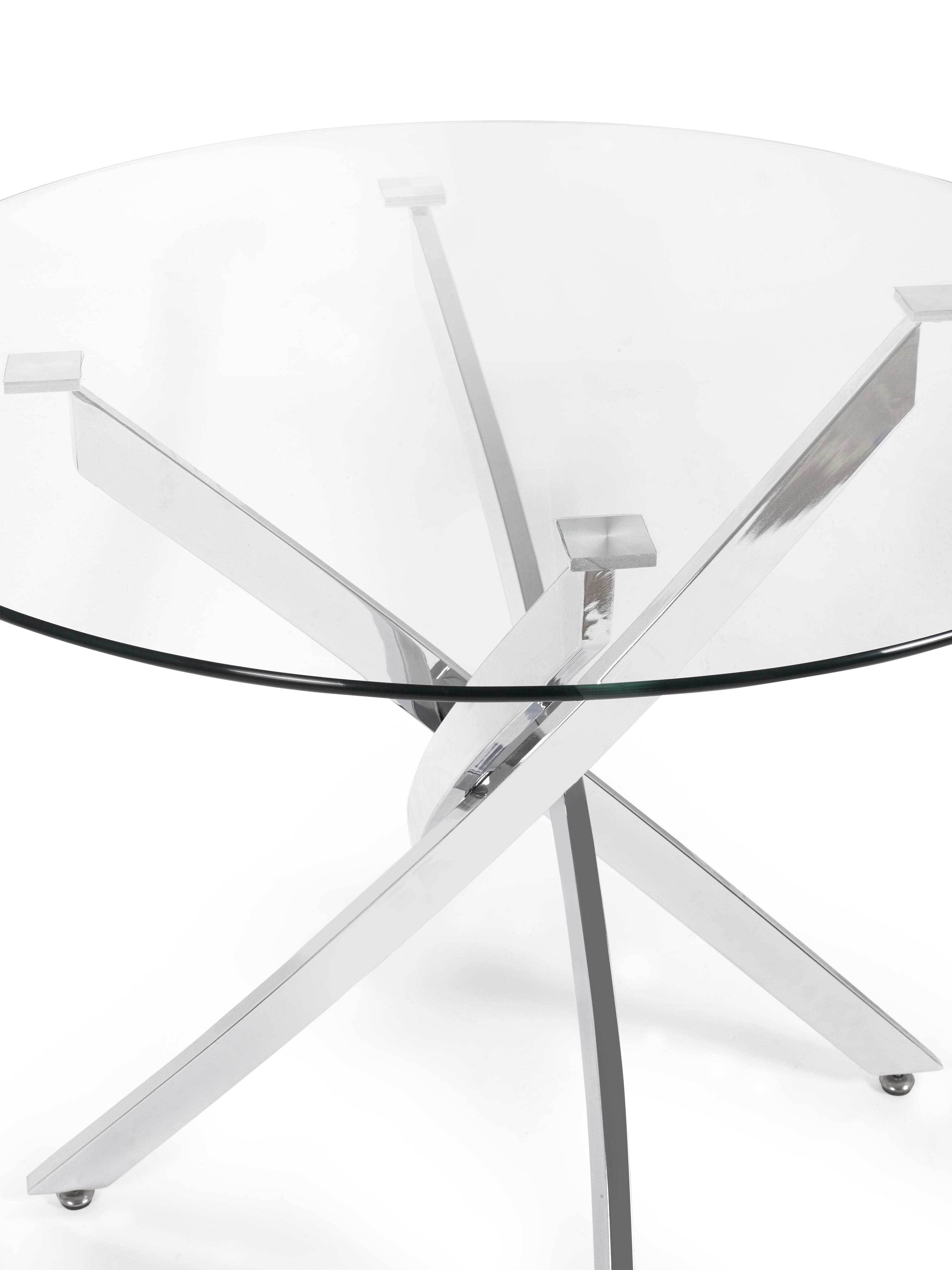 Anderson Round Glass Dining Table – Julian Bowen, view 3