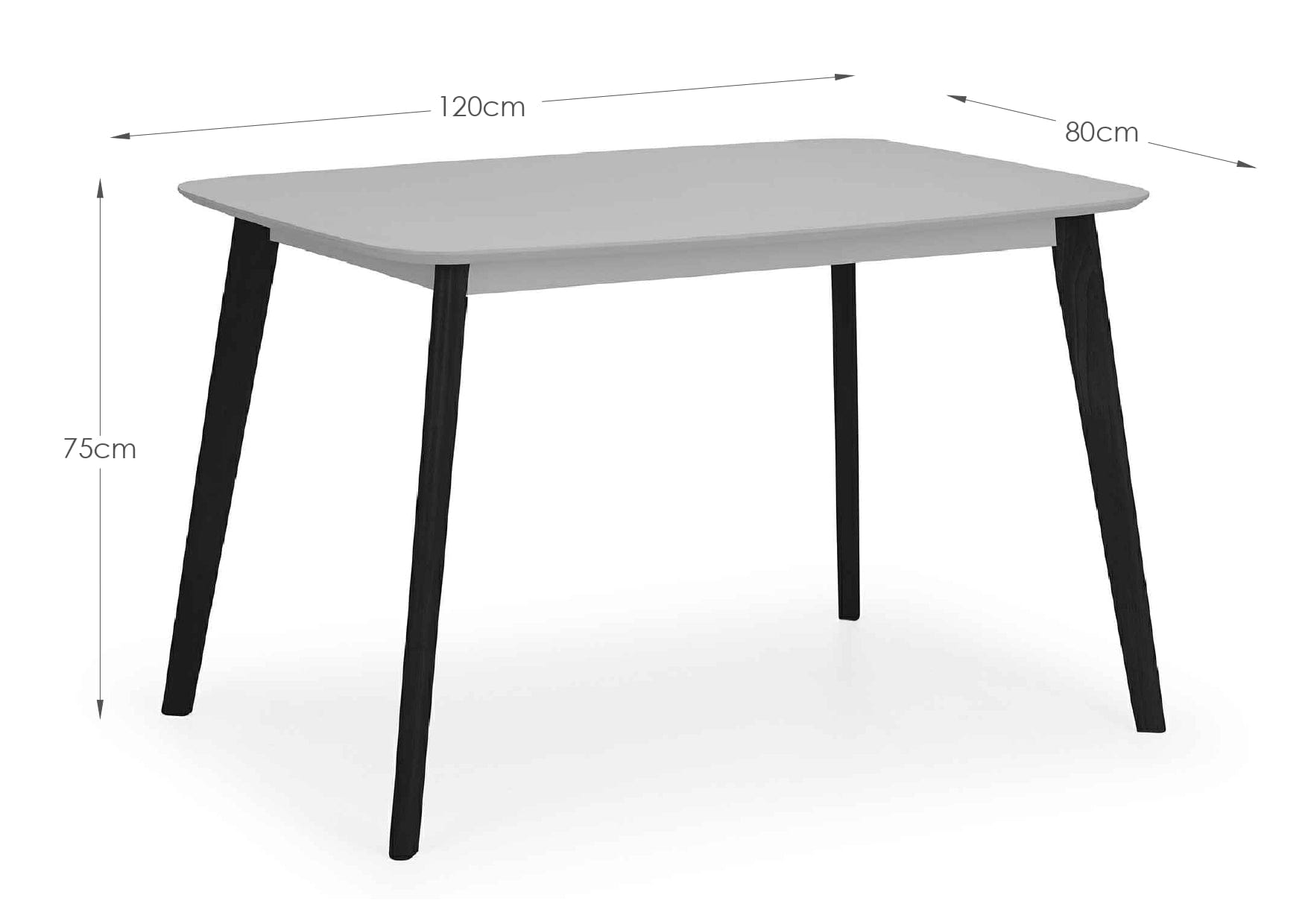 Casa Rectangular Dining Table - Grey/Black – Julian Bowen, view 3