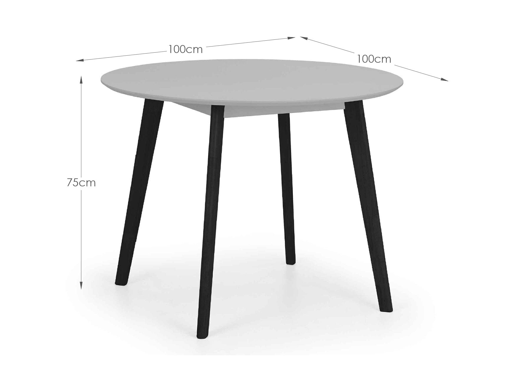 Casa Round Dining Table - Grey/Black – Julian Bowen, view 3