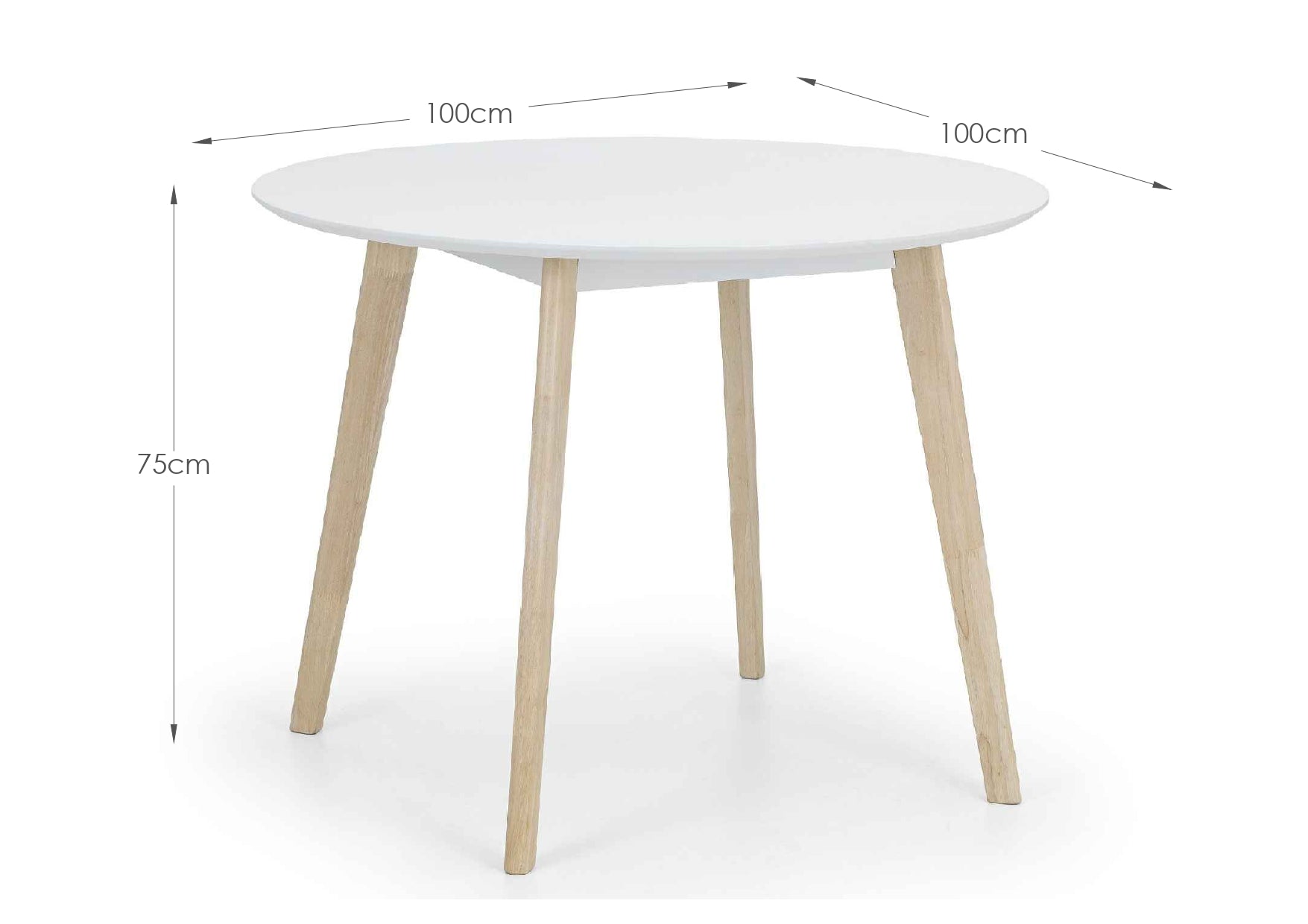 Casa Round Dining Table White/Oak – Julian Bowen, view 3