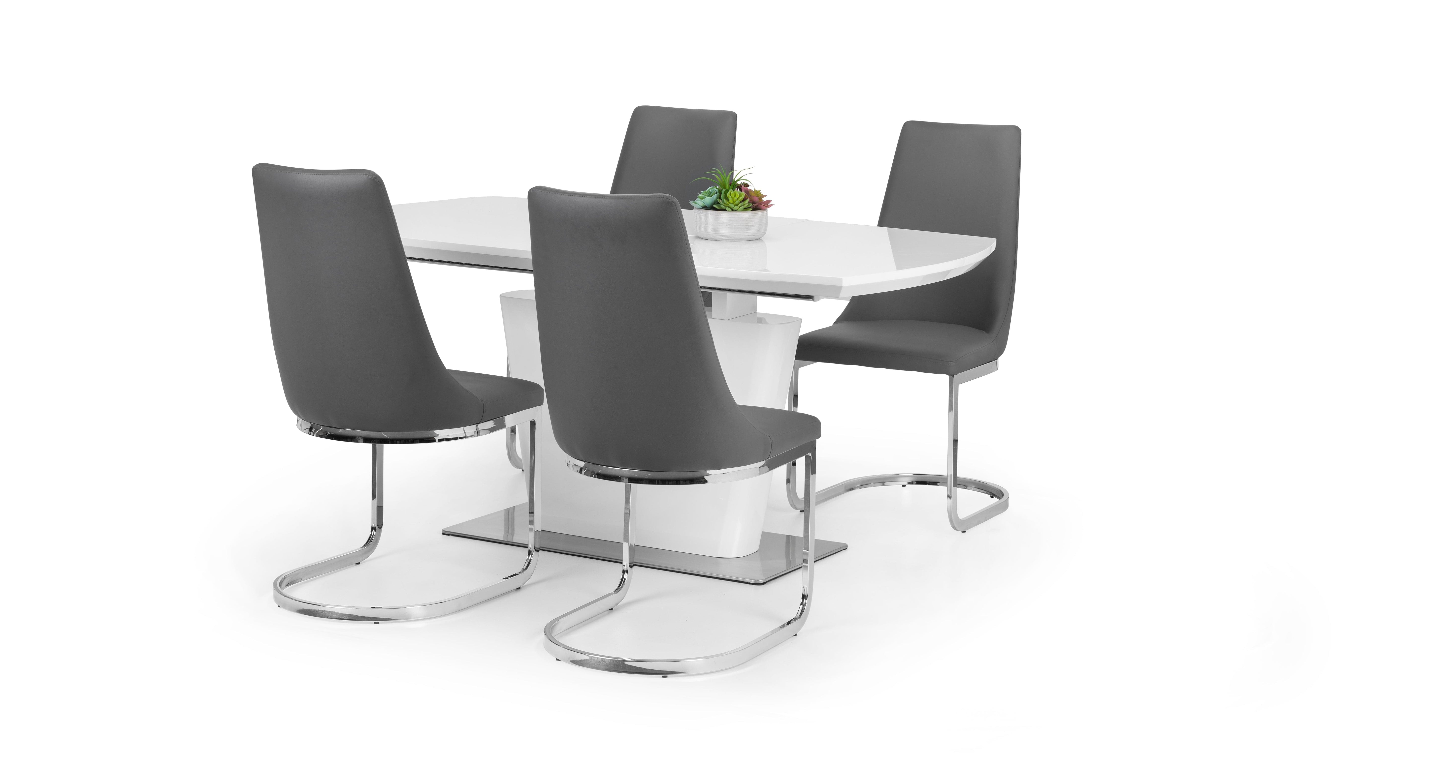 Como High Gloss Extending Table - White – Julian Bowen, view 6