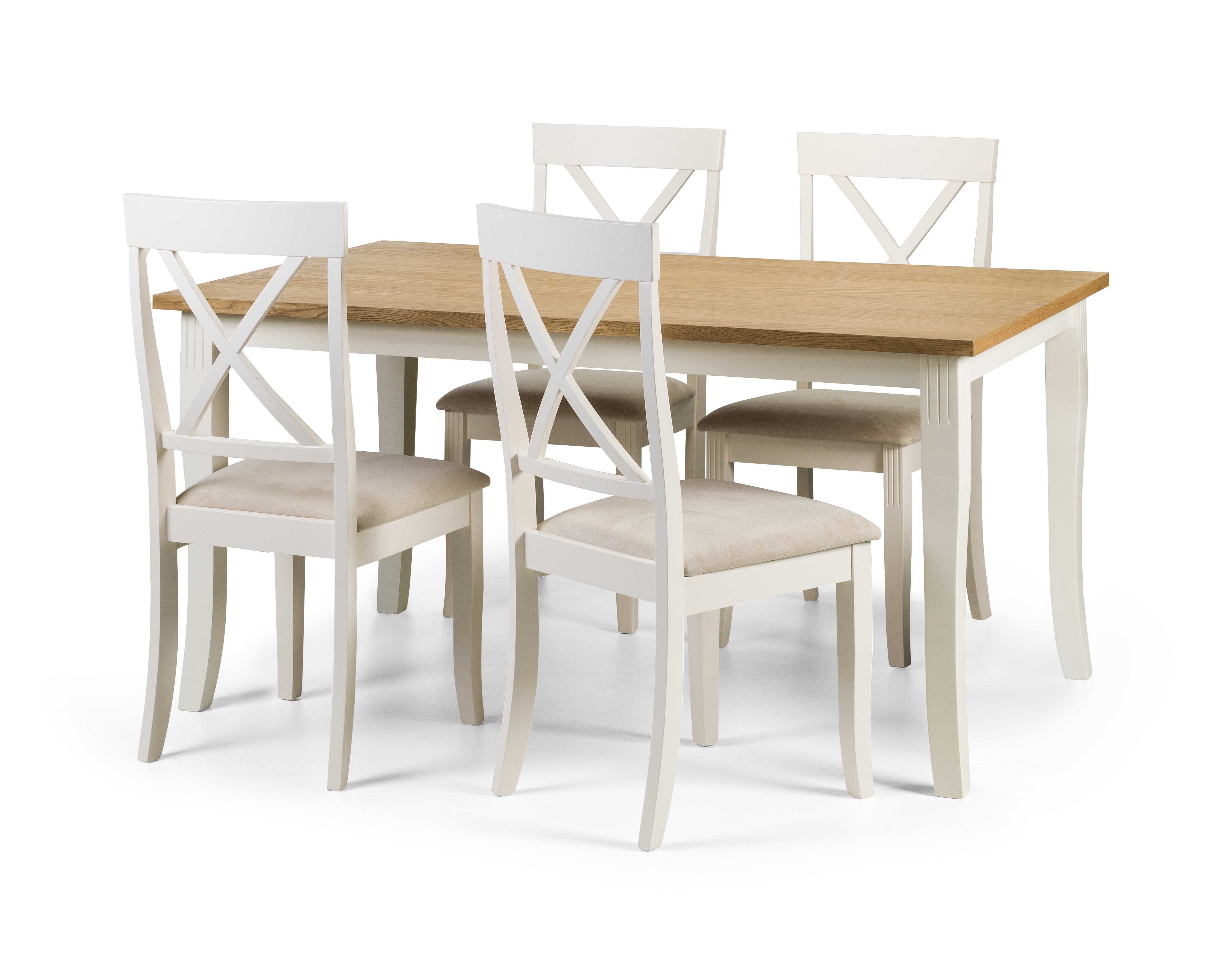 Davenport Oak/White Dining Table – Julian Bowen, view 2