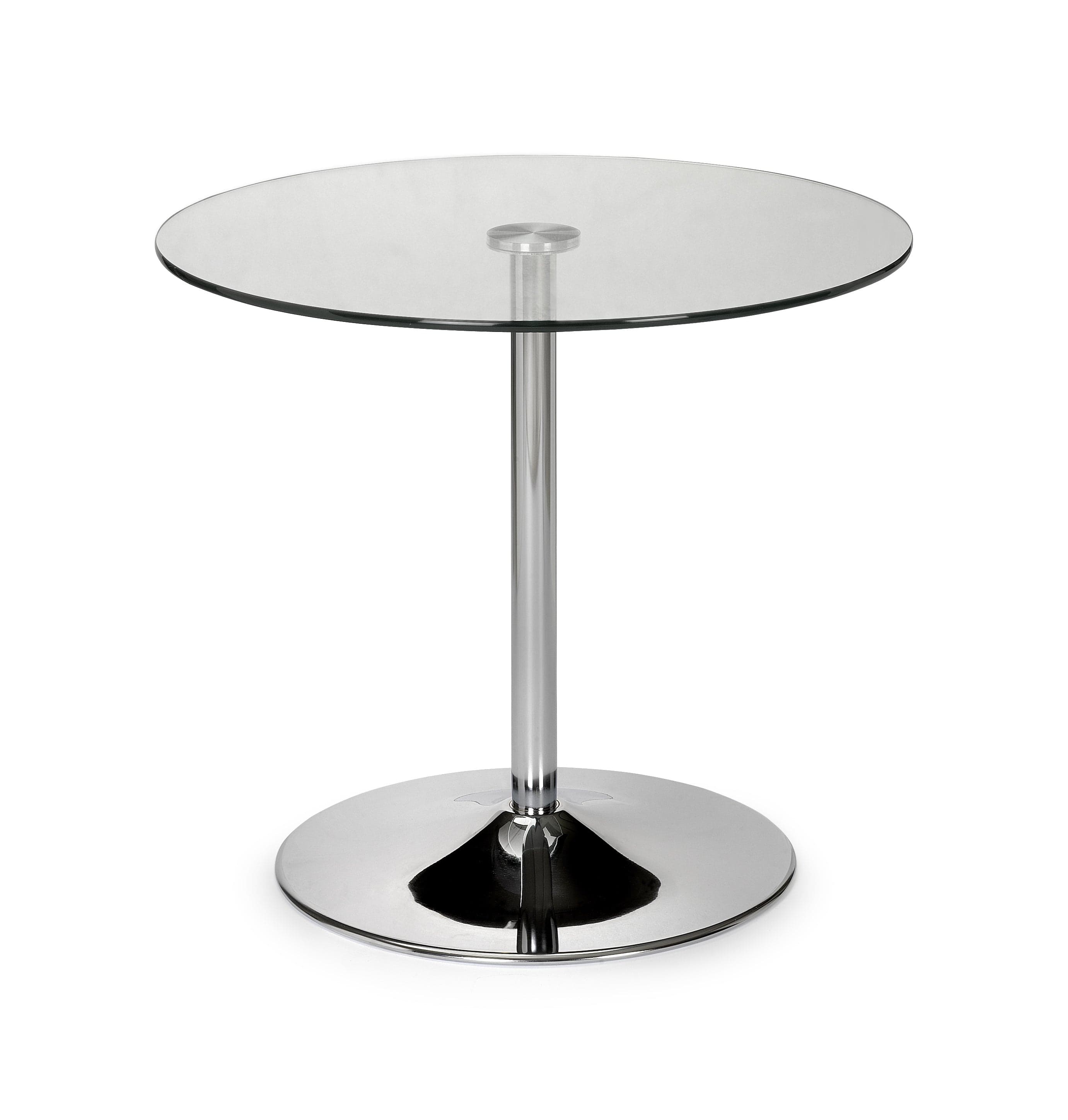 Kudos Chrome & Glass Pedestal Table – Julian Bowen