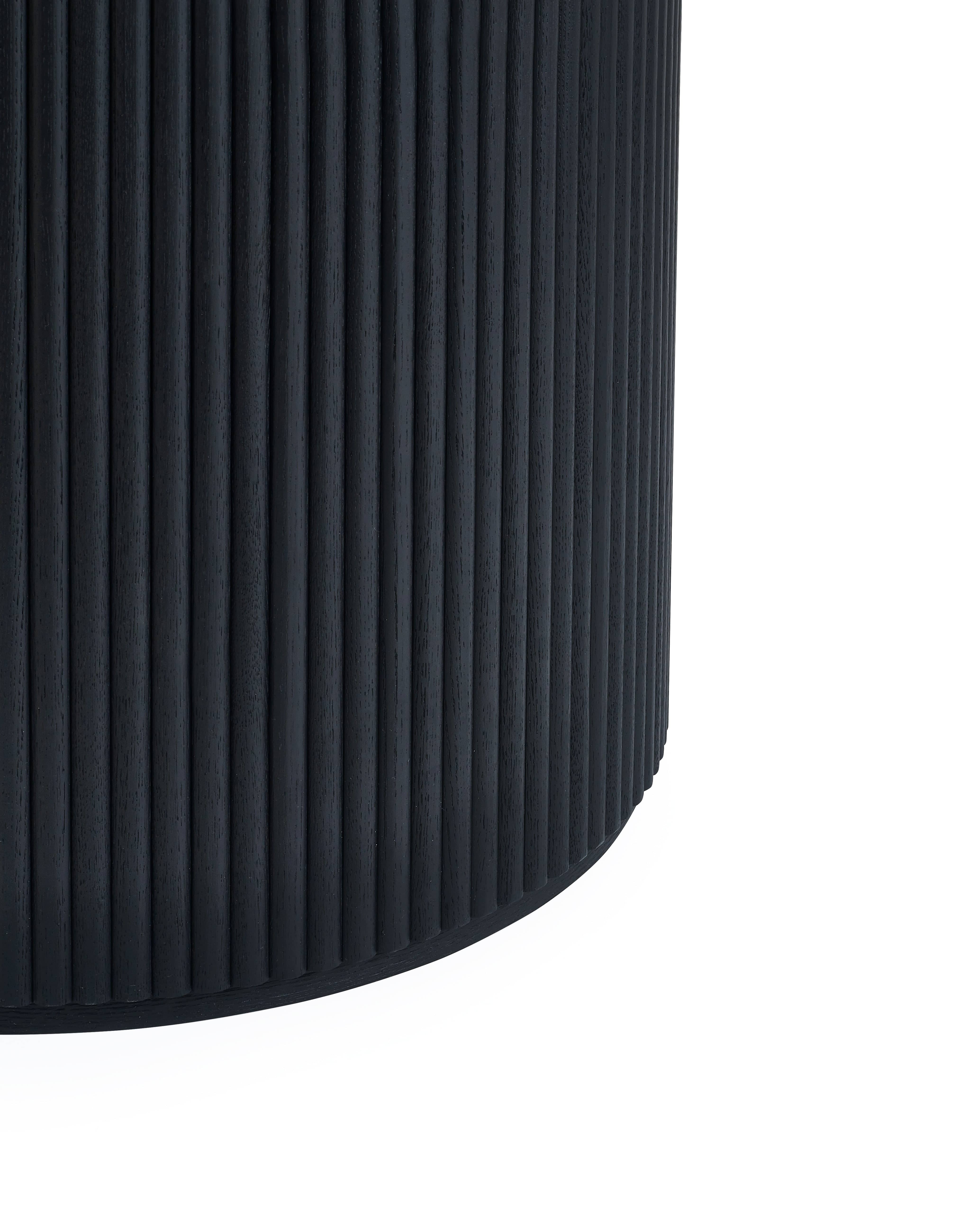 Louis Fluted Round Dining Table - Black – Julian Bowen, view 5
