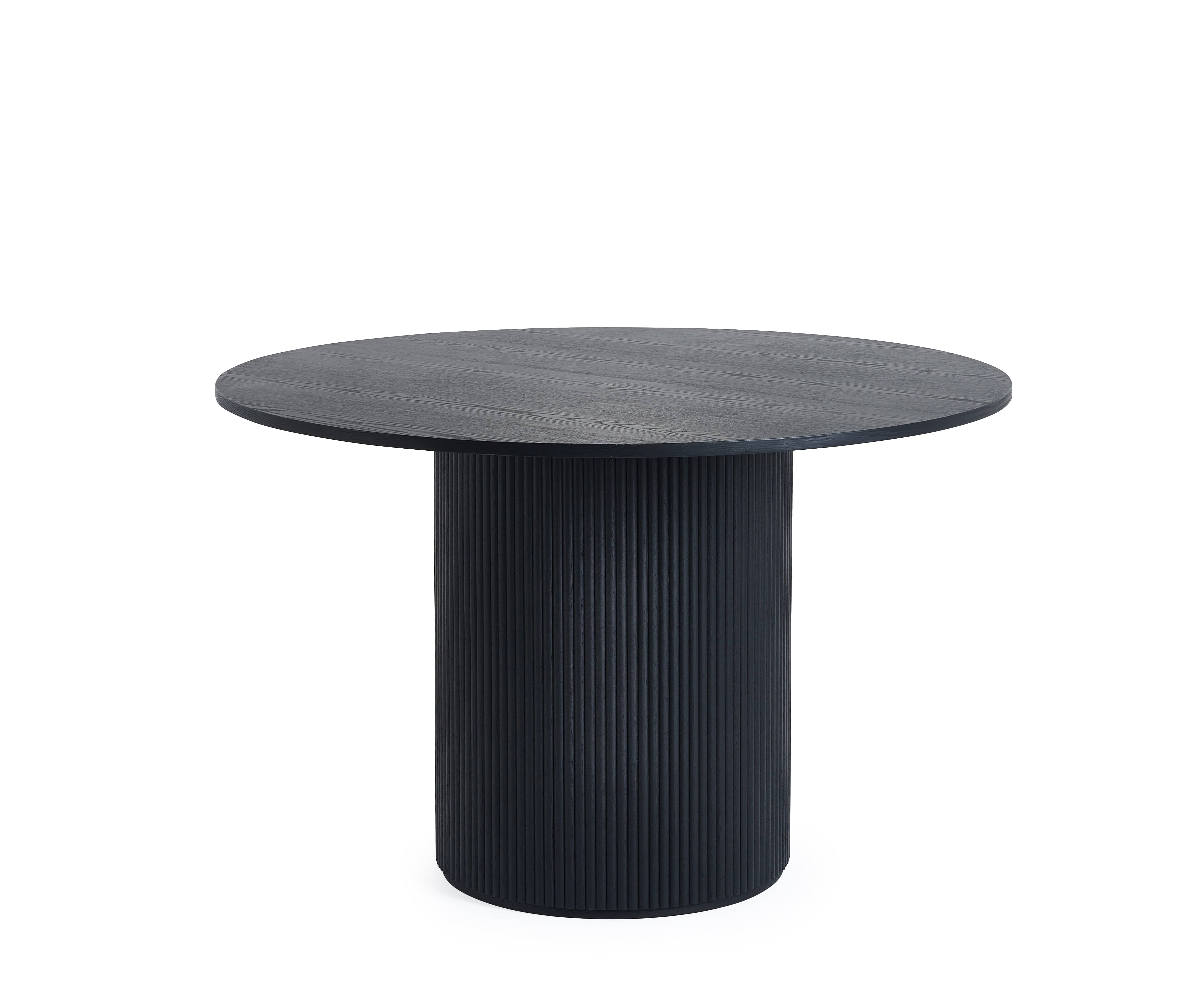 Louis Fluted Round Dining Table - Black – Julian Bowen