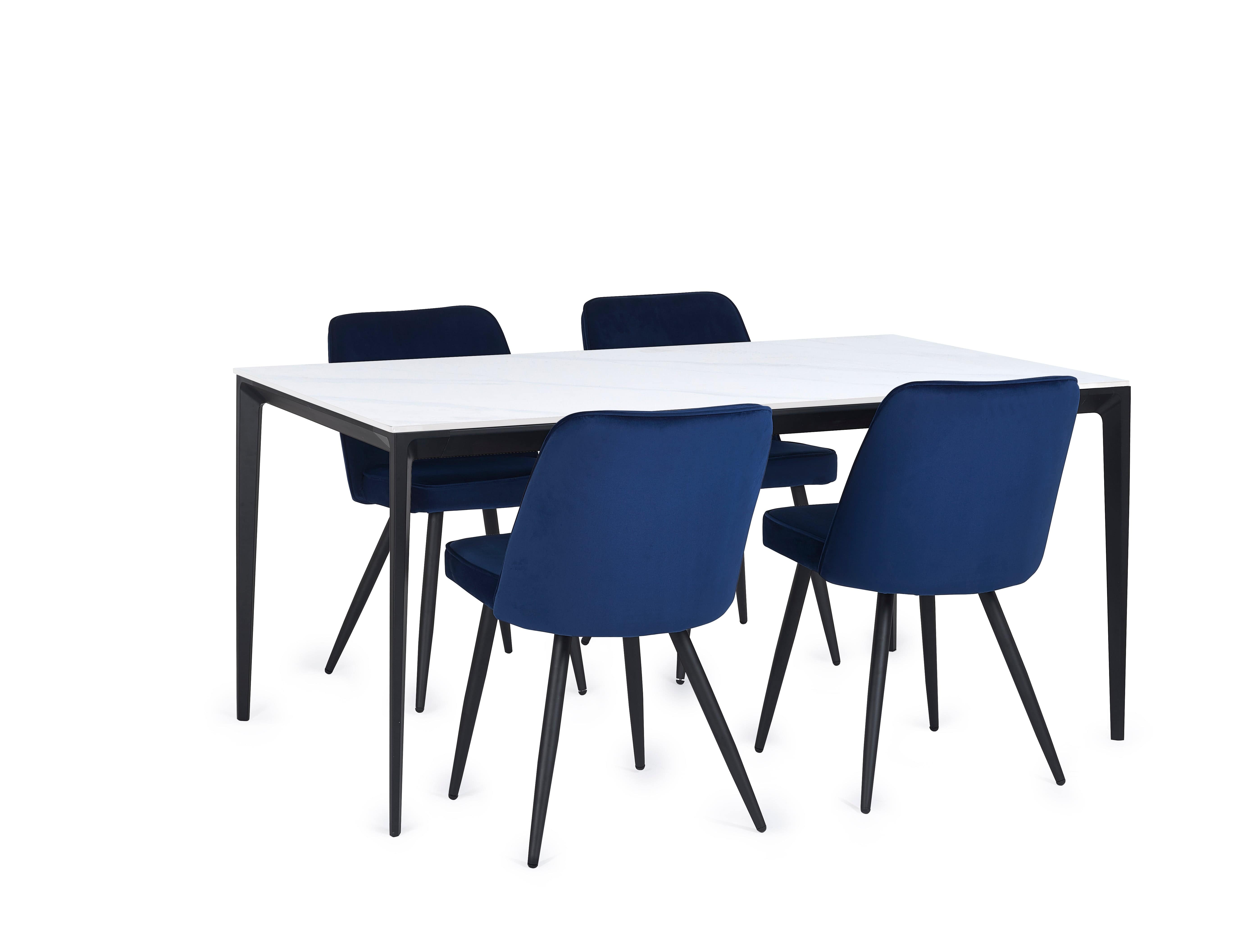 Miami Rectangular Stone Top Dining Table - White Marble – Julian Bowen, view 2