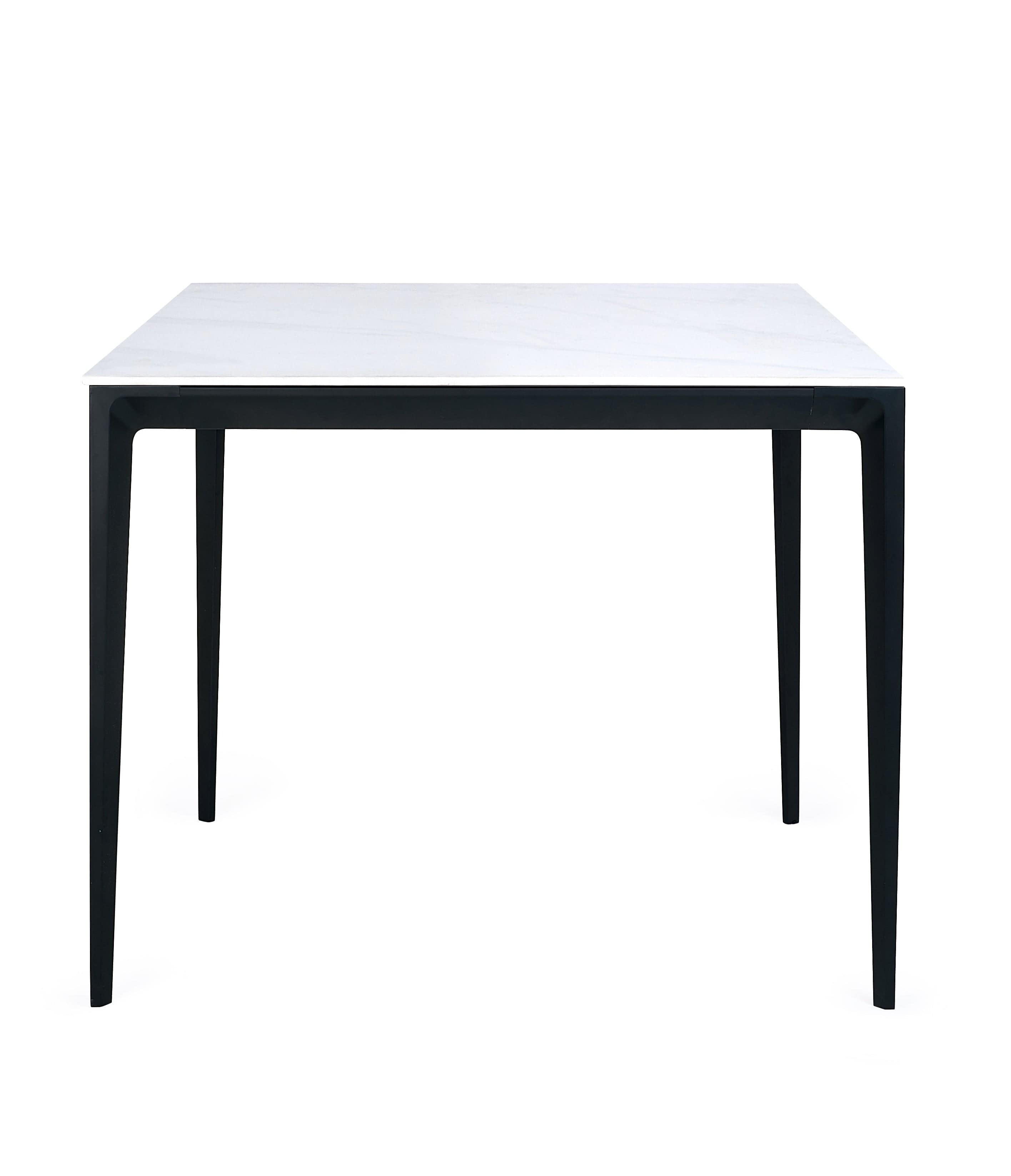 Miami Square Stone Top Dining Table - White Marble – Julian Bowen, view 2