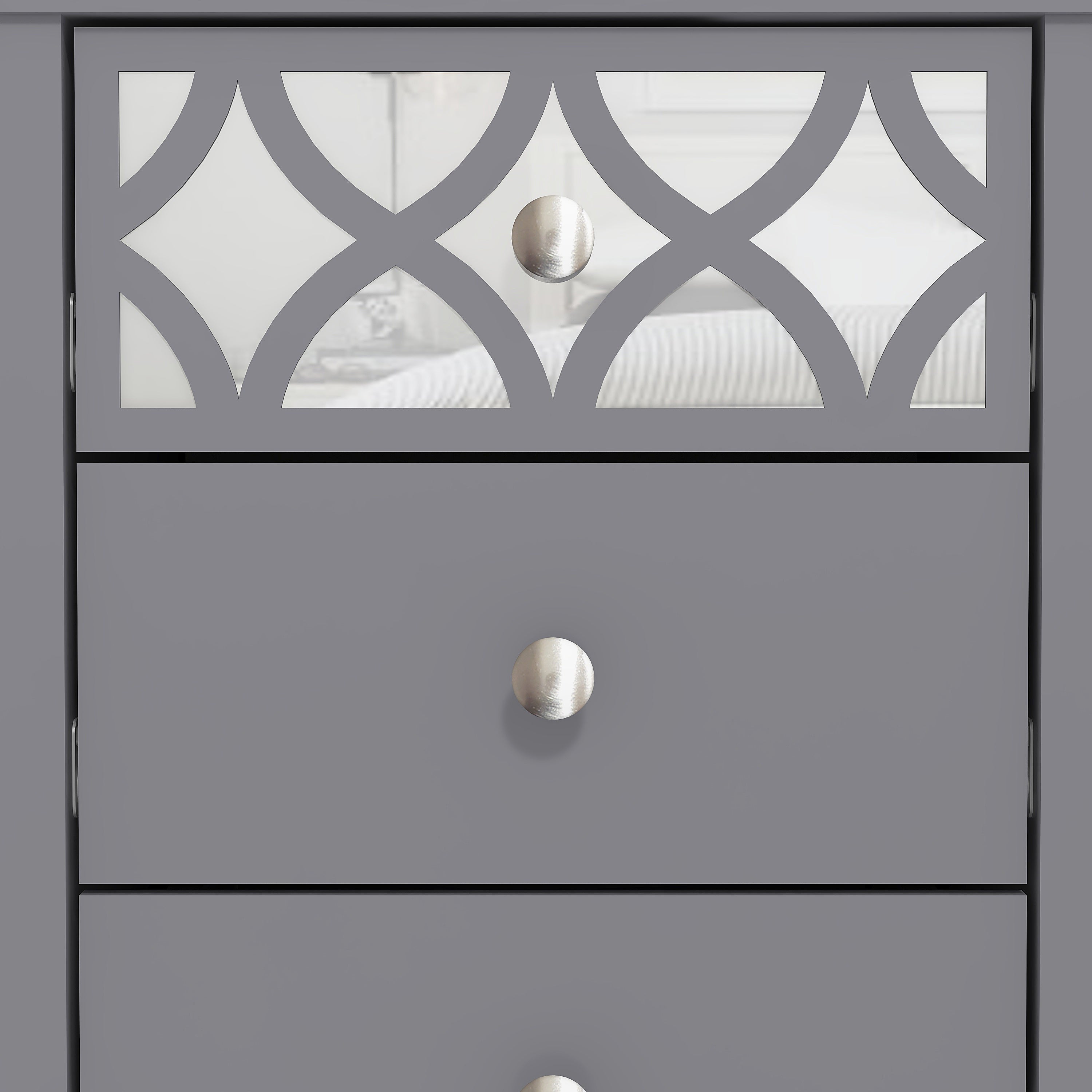 Arianna 3 Drawer Bedside Table – Cool Grey