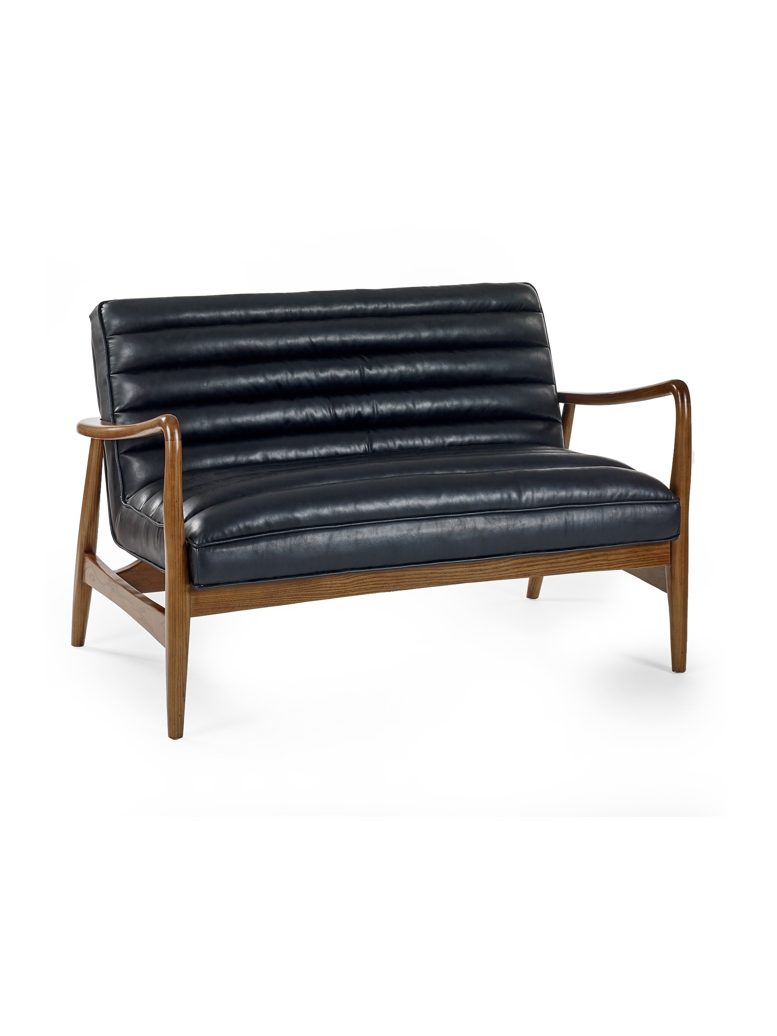 Marshall 2 Seater Sofa - Black Faux Leather – Julian Bowen
