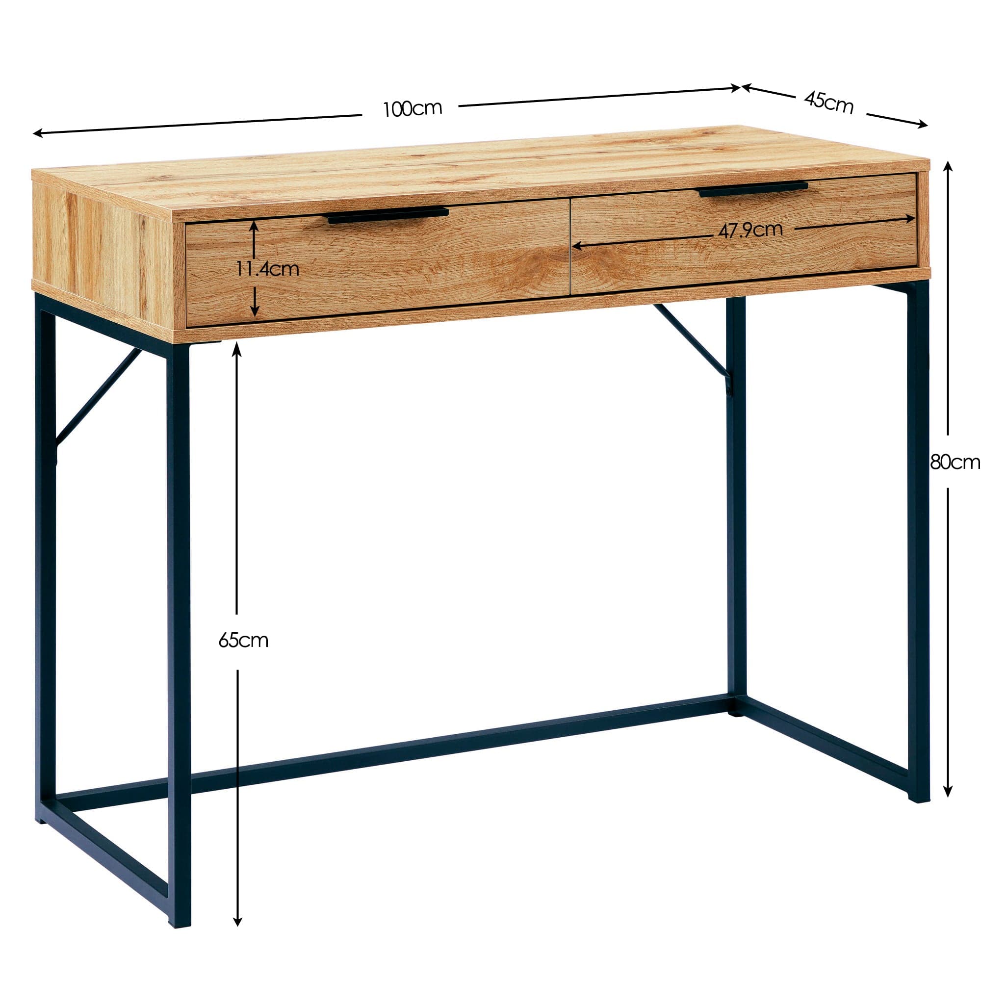 Bali 2 Drawer Dressing Table/Desk – Julian Bowen, view 3