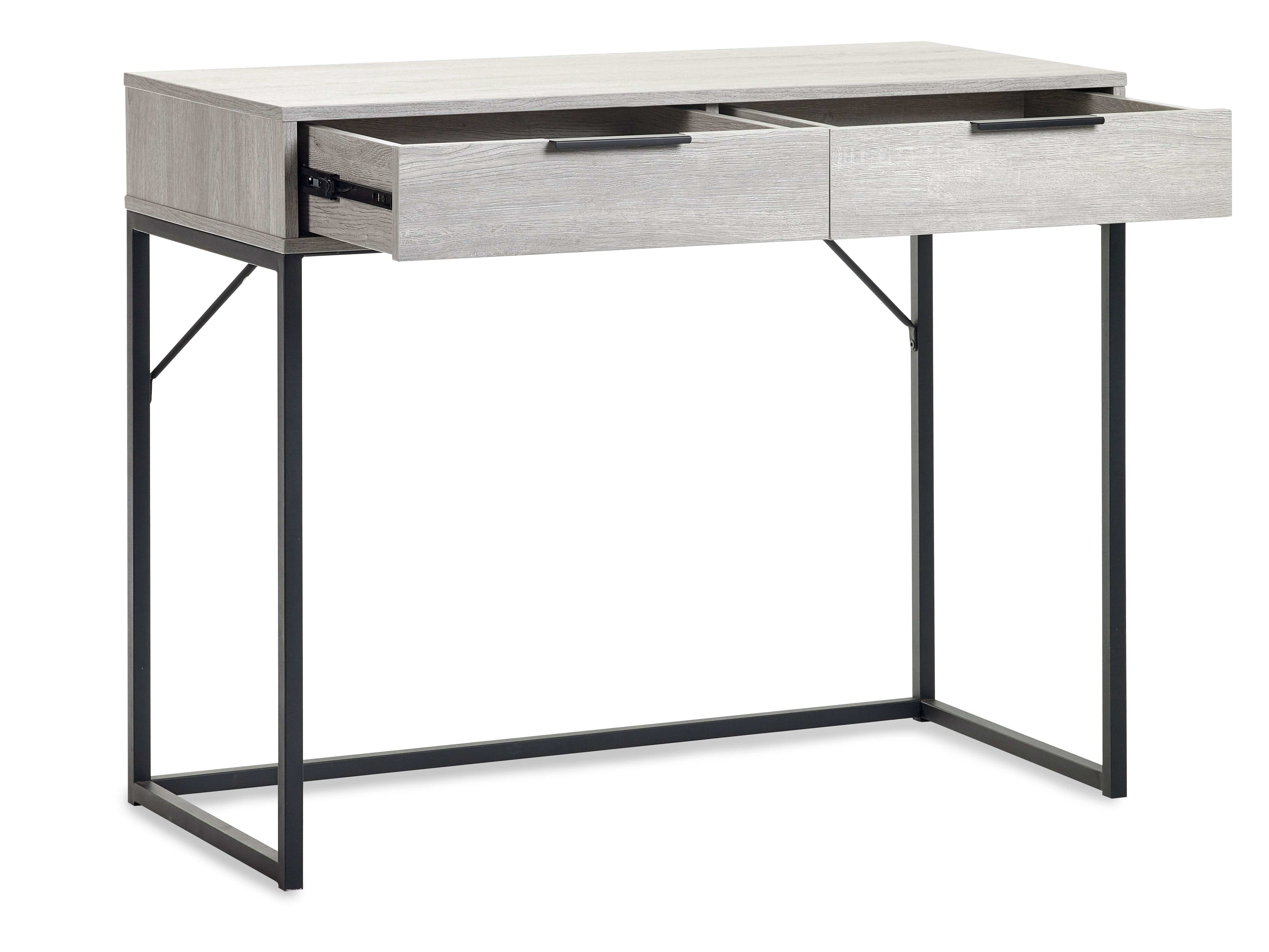 Bali 2 Drawer Dressing Table/Desk - Grey Oak – Julian Bowen, view 2