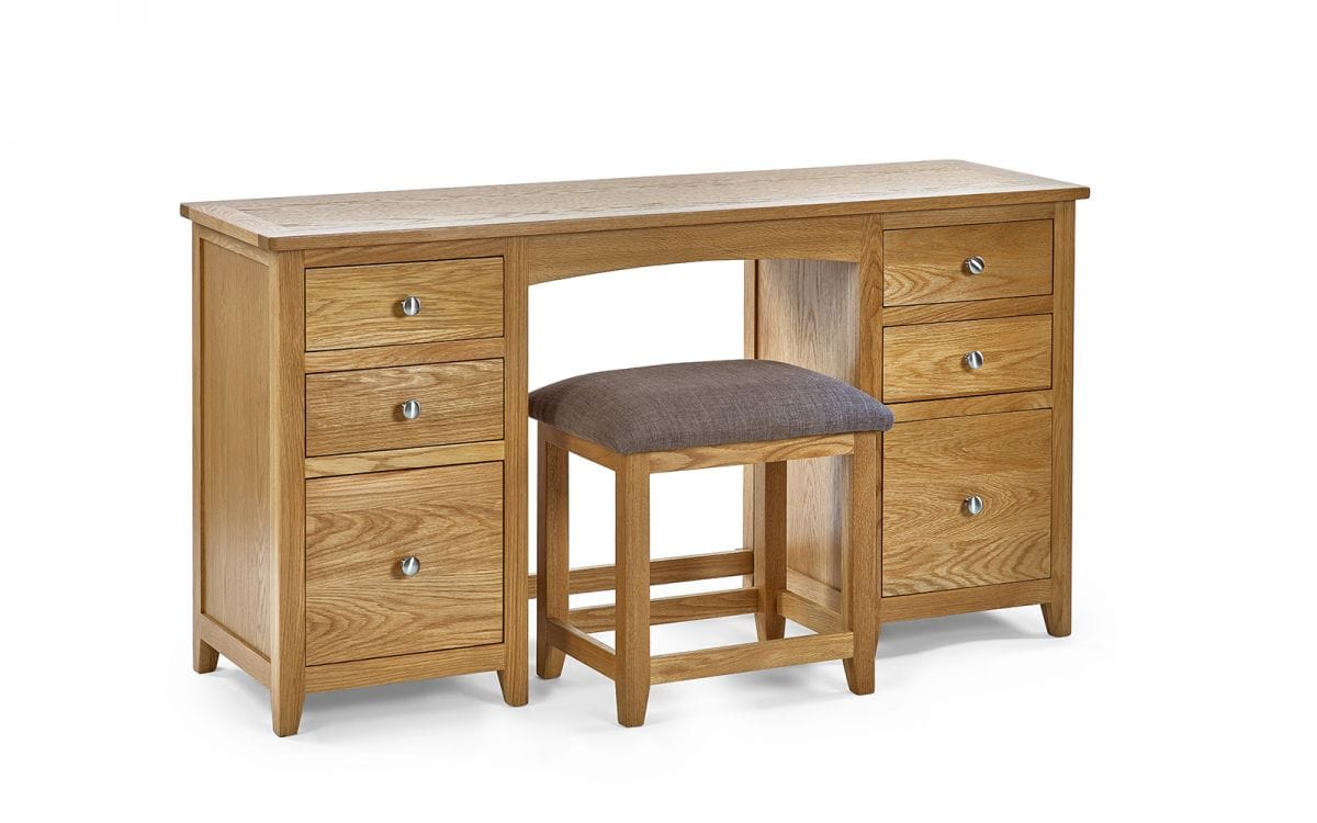 Mallory Twin Pedestal Dressing Table + Stool Set – Julian Bowen