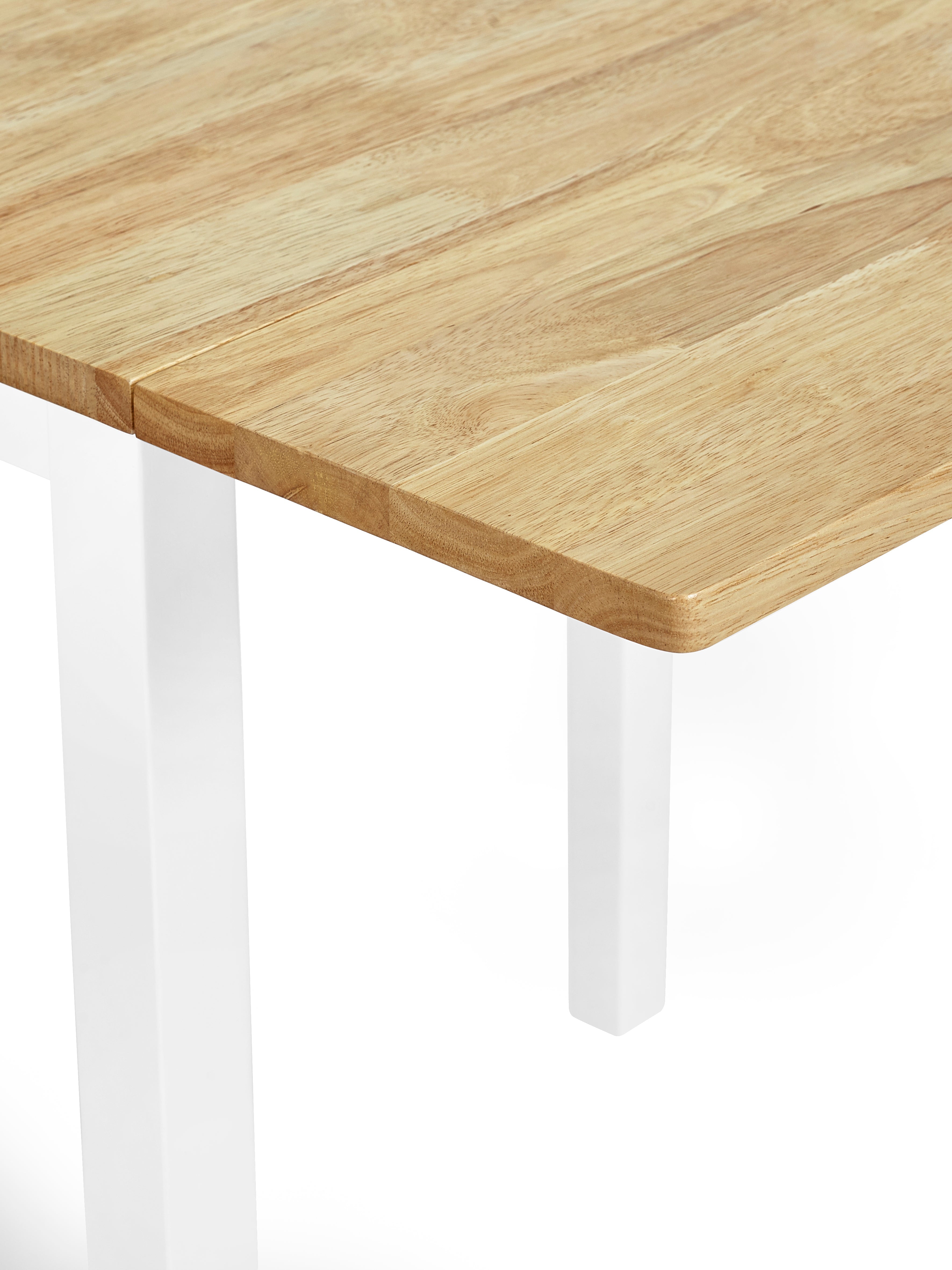 Linwood White and Oak 75cm Drop Leaf Square Extending Dining Table – Julian Bowen, view 6