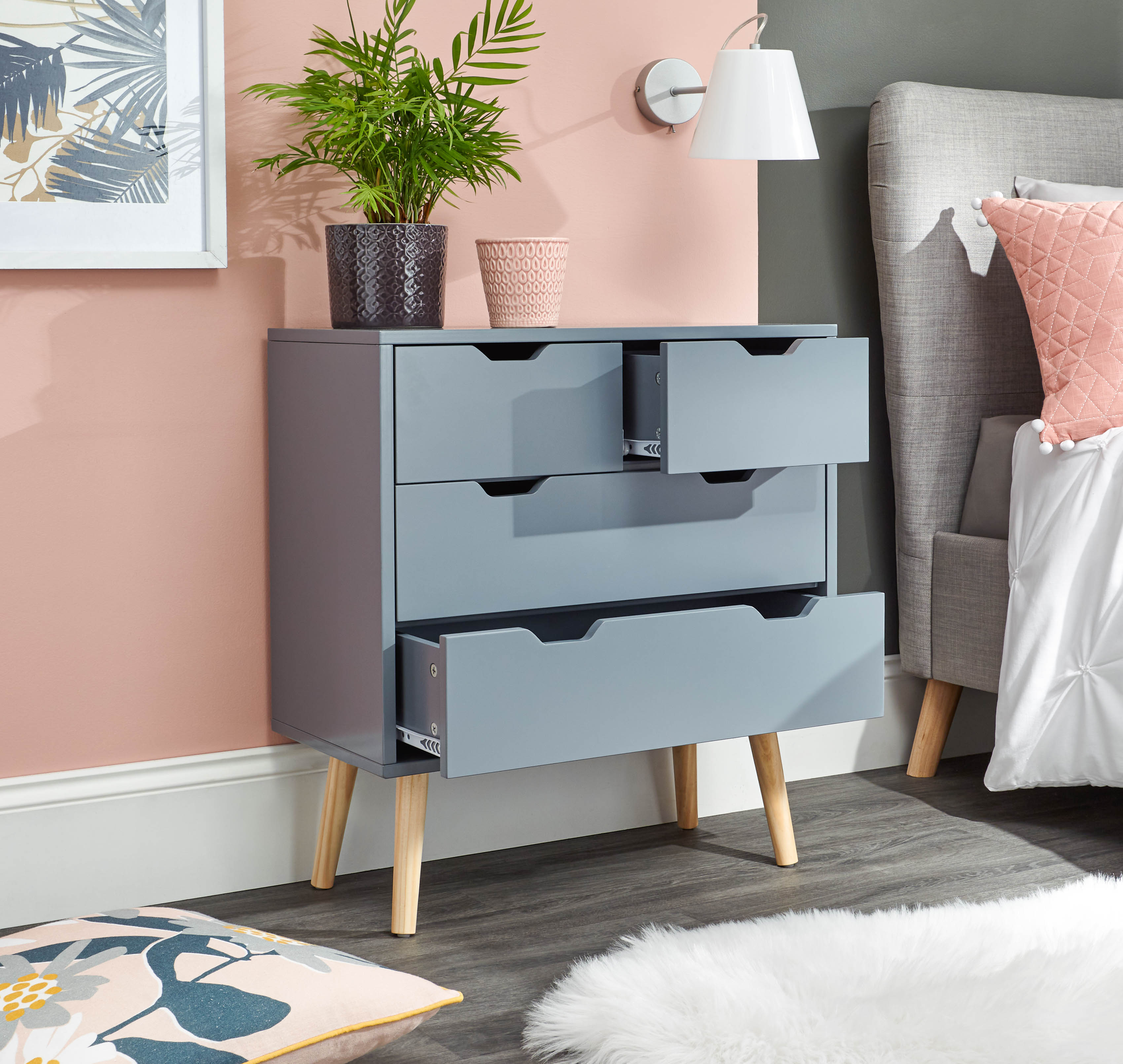 Nyborg 2+2 Drawer Chest – Dark Grey