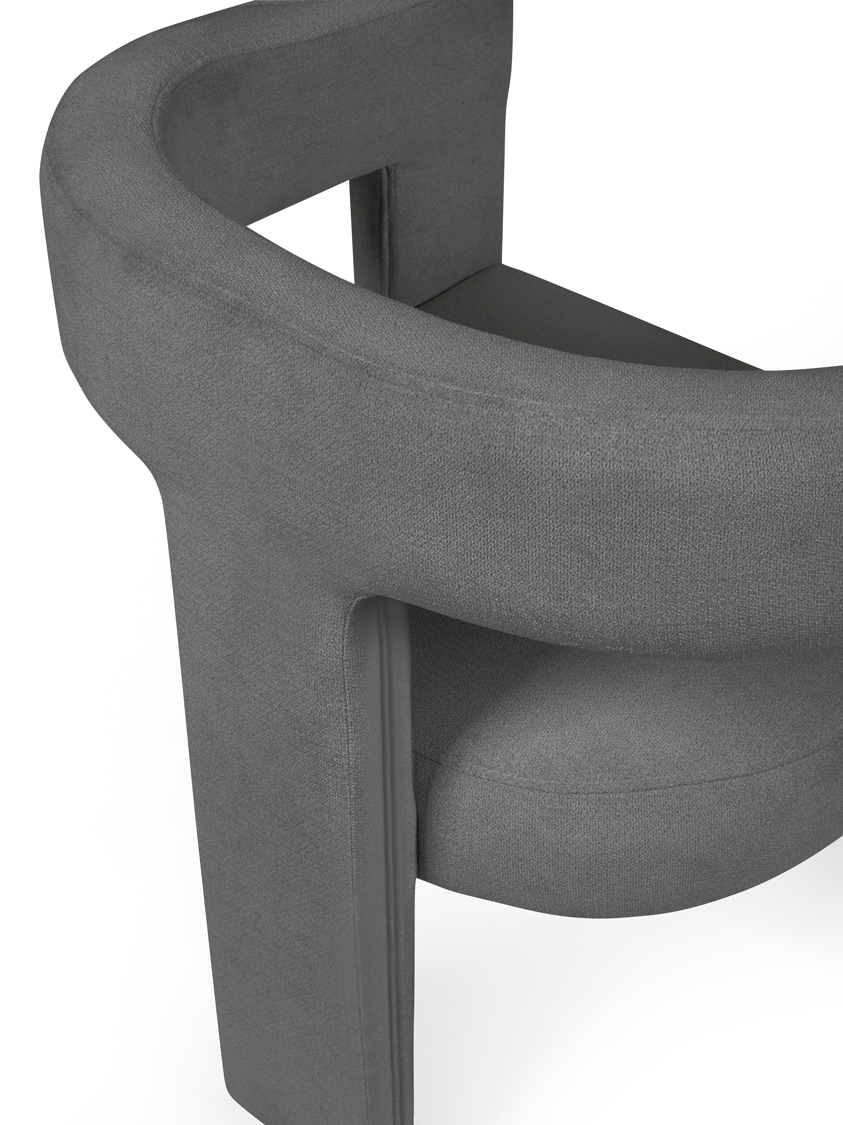 Elara Grey Chenille Upholstered Chair – Julian Bowen, view 7
