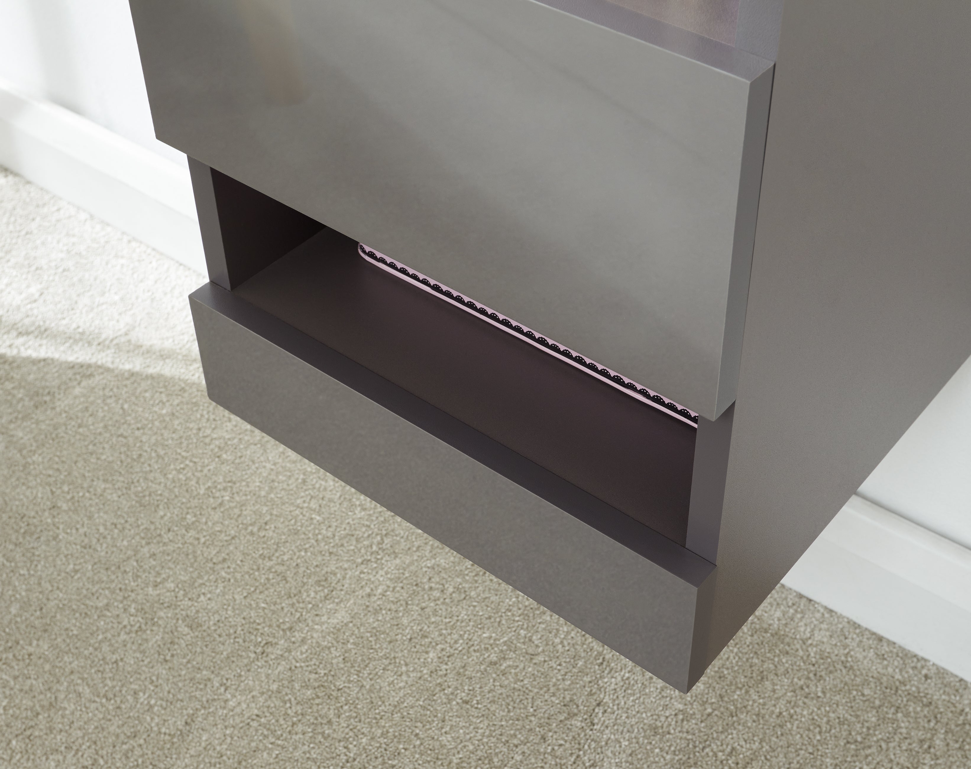 Galicia Tall Shelf Unit With Led Grey – GFW, view 5