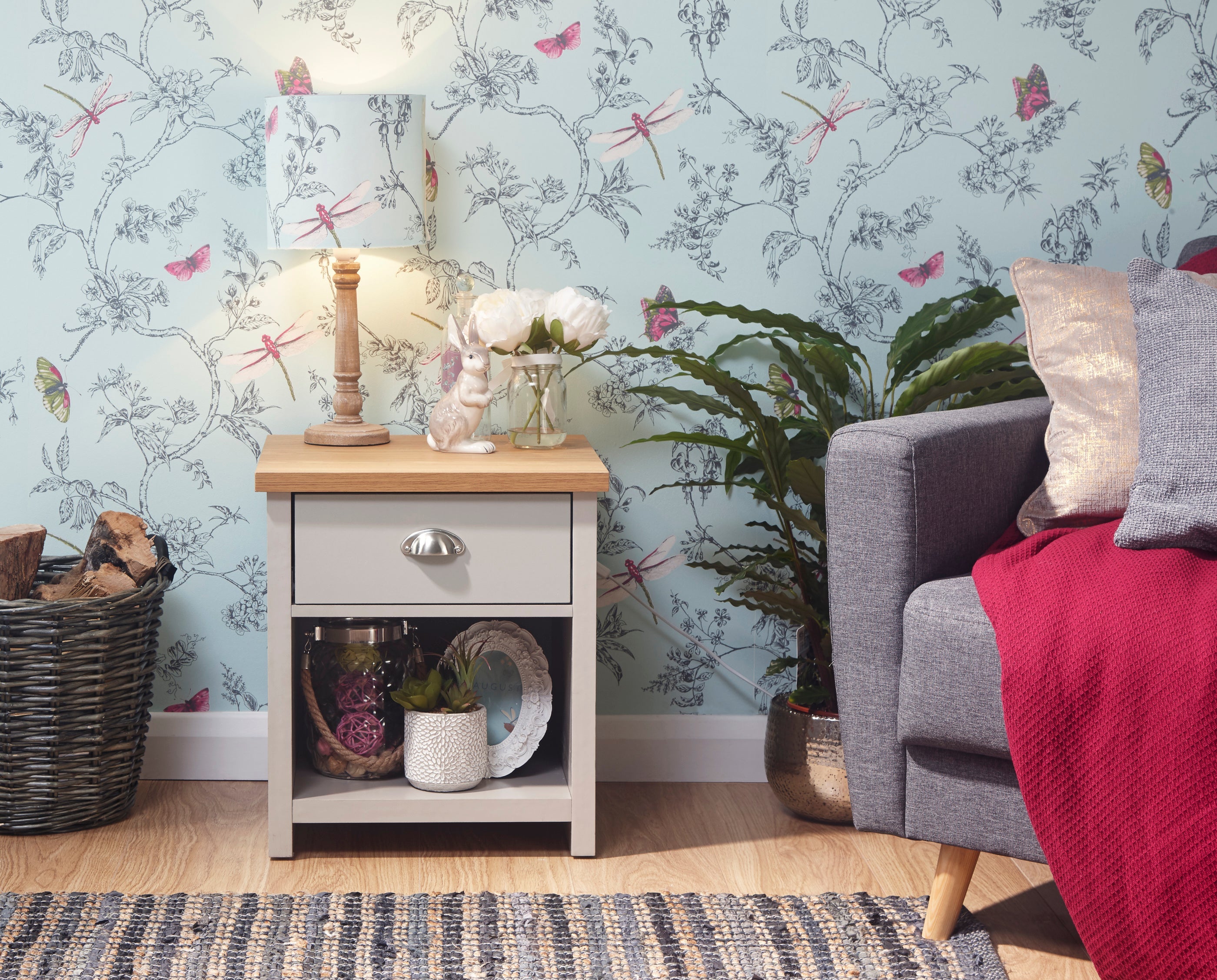 Lancaster Lamp Table Grey – GFW, view 3