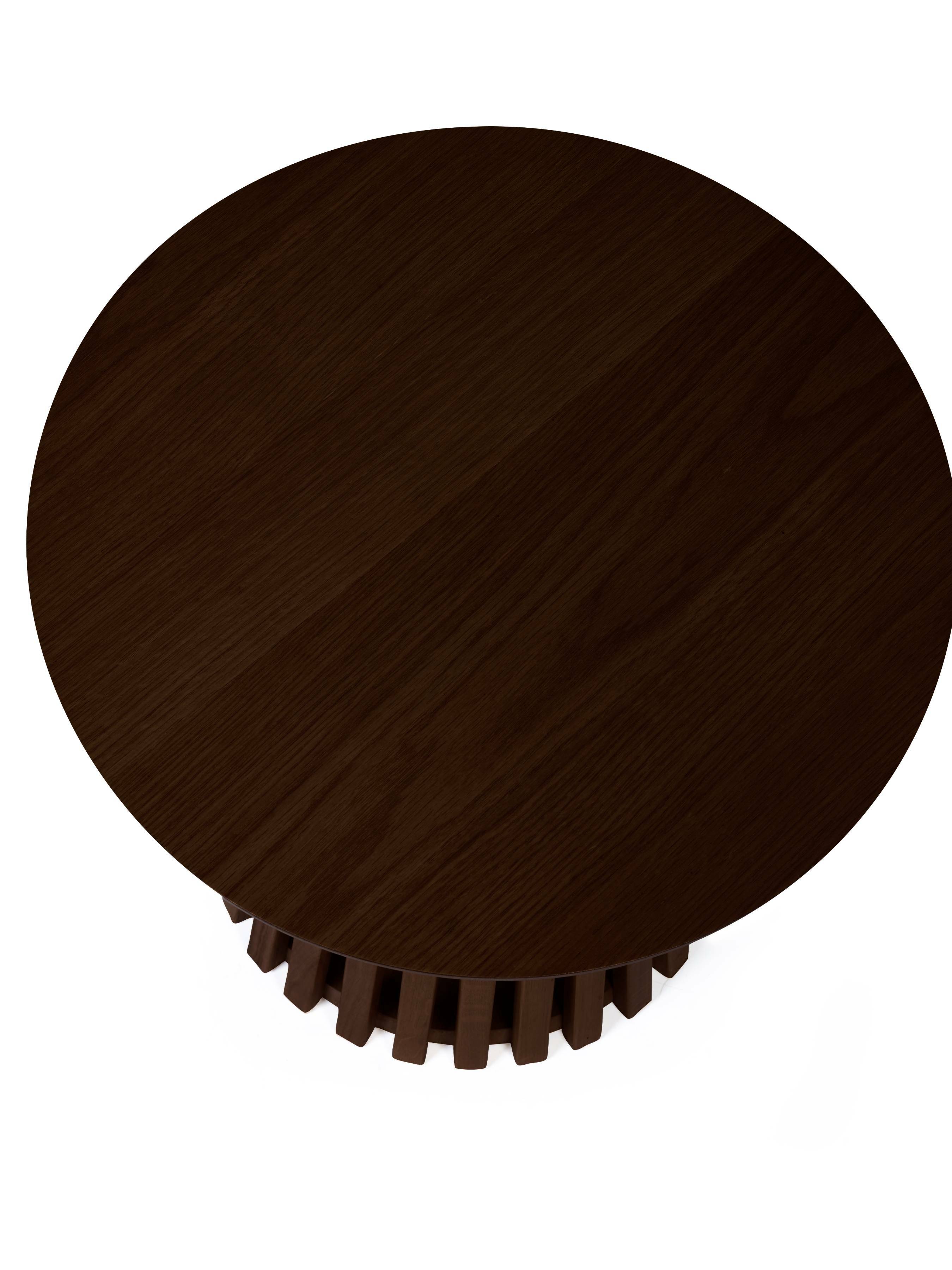 Ollie Dark Oak 45cm Round Lamp Table – Julian Bowen, view 3