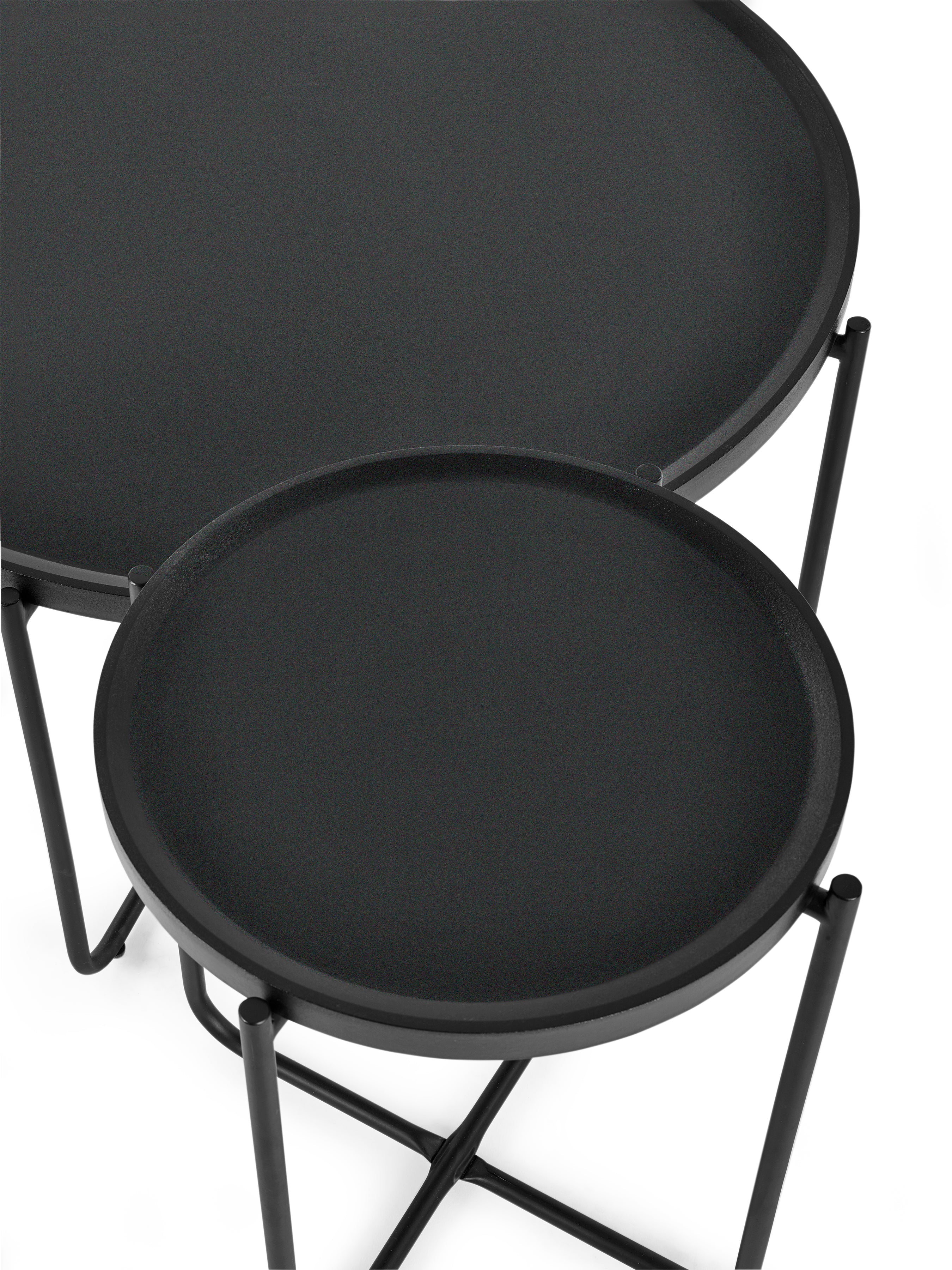 Sagrada Round Black Coffee and Lamp Table Set – Julian Bowen, view 11