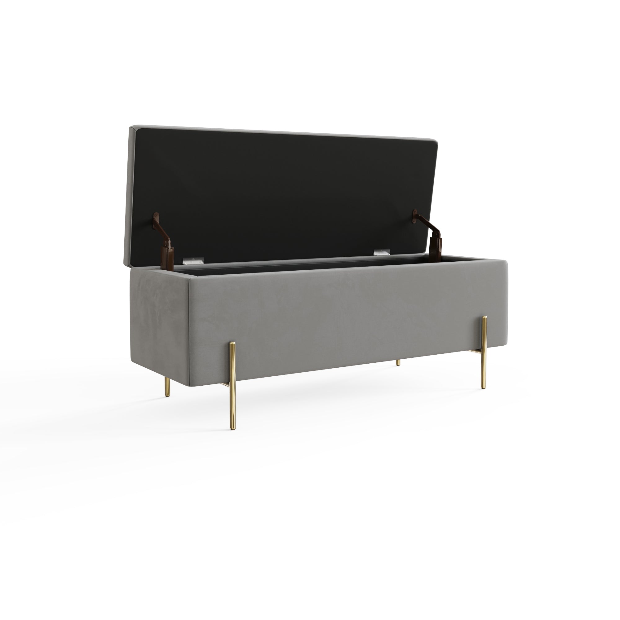 Mystica Ottoman Storage Bench Grey – GFW, view 4