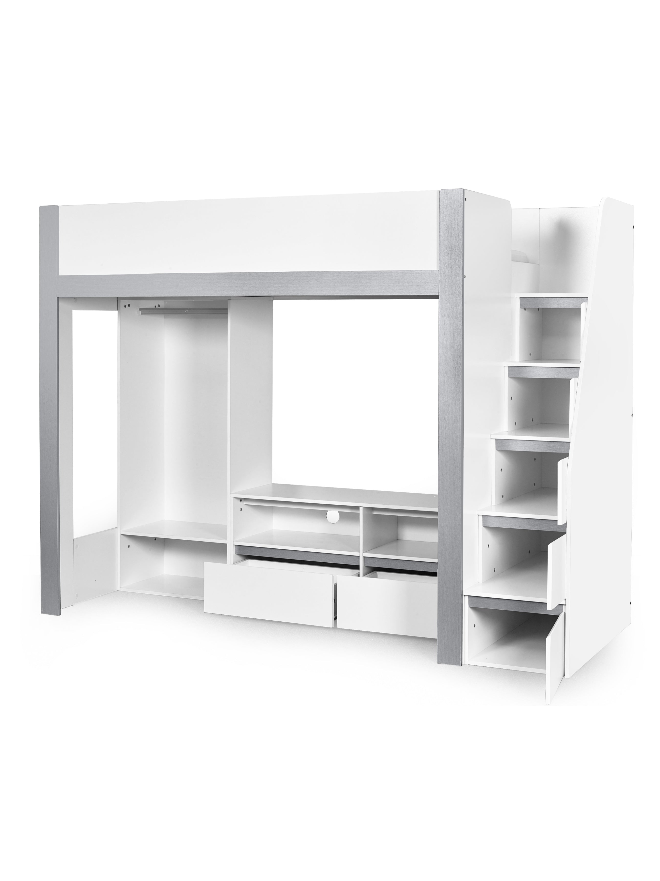 Gaia Highsleeper TV Bed - White and Silver – Julian Bowen, view 5