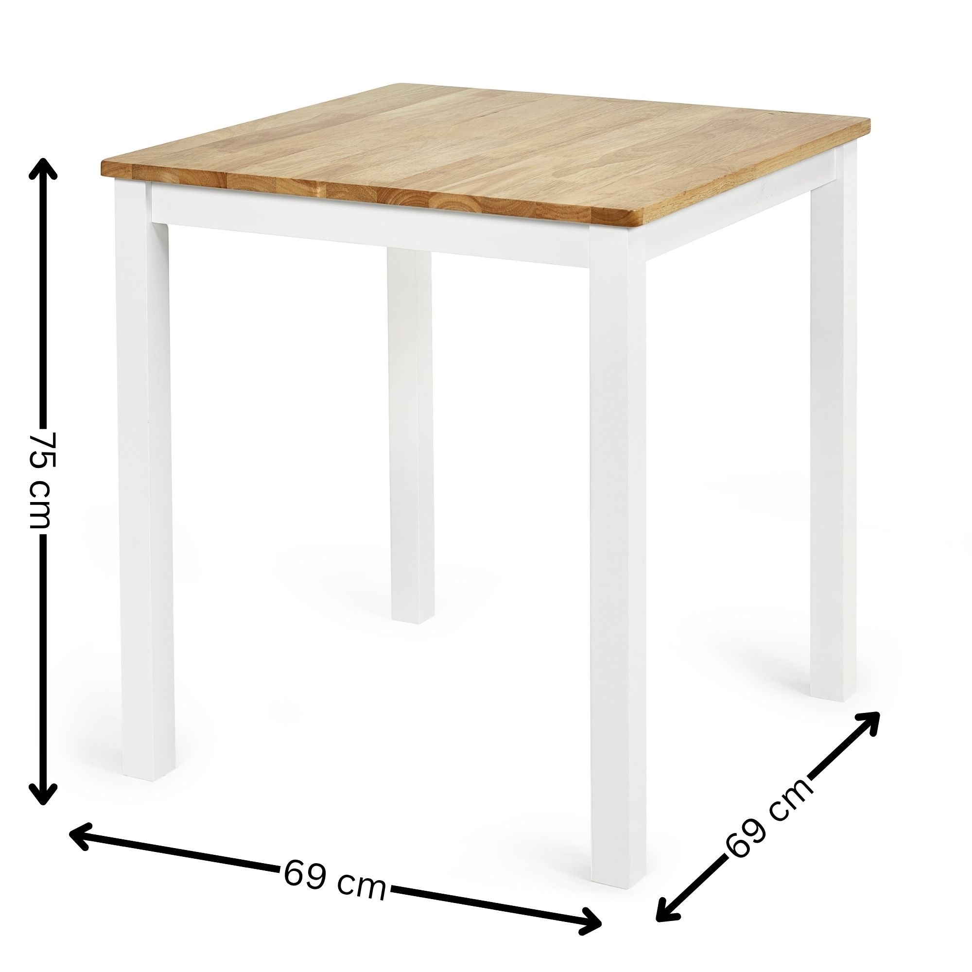 Linwood White and Oak 69cm Square Dining Table – Julian Bowen, view 6