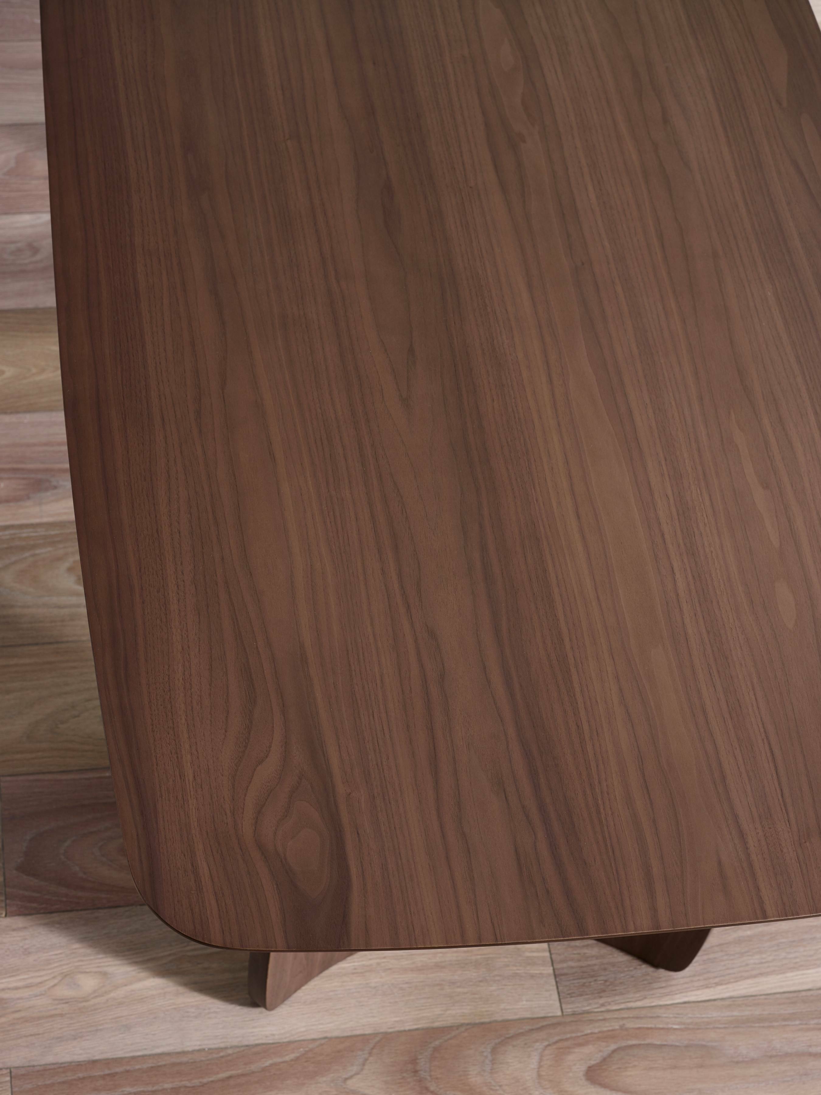 Artemis Curved Leg Walnut Dining Table – Julian Bowen, view 8