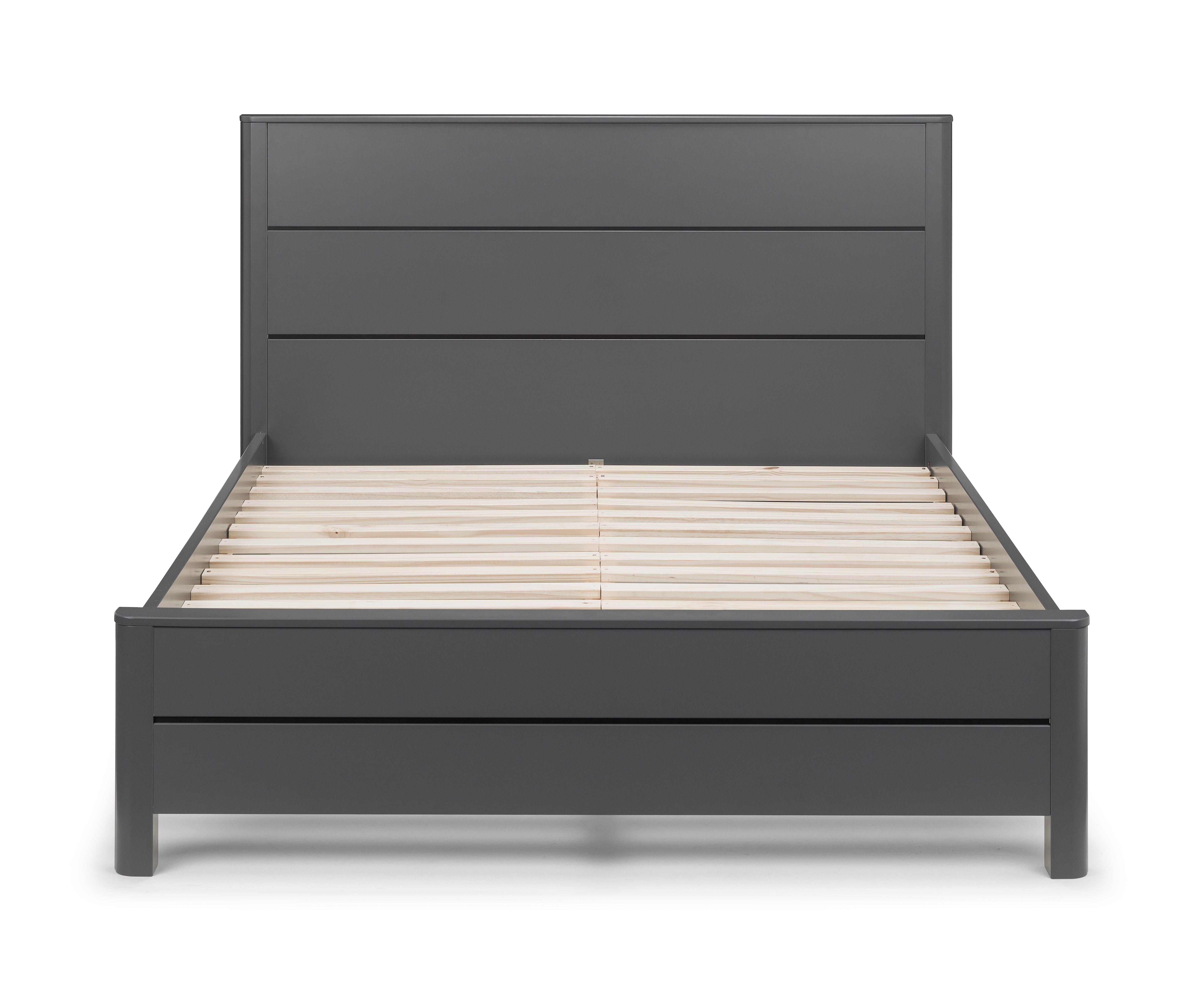 Julian Bowen Fabric Bed Capri Fabric Bed With Drawers - Dark Grey Velvet Bed Kings