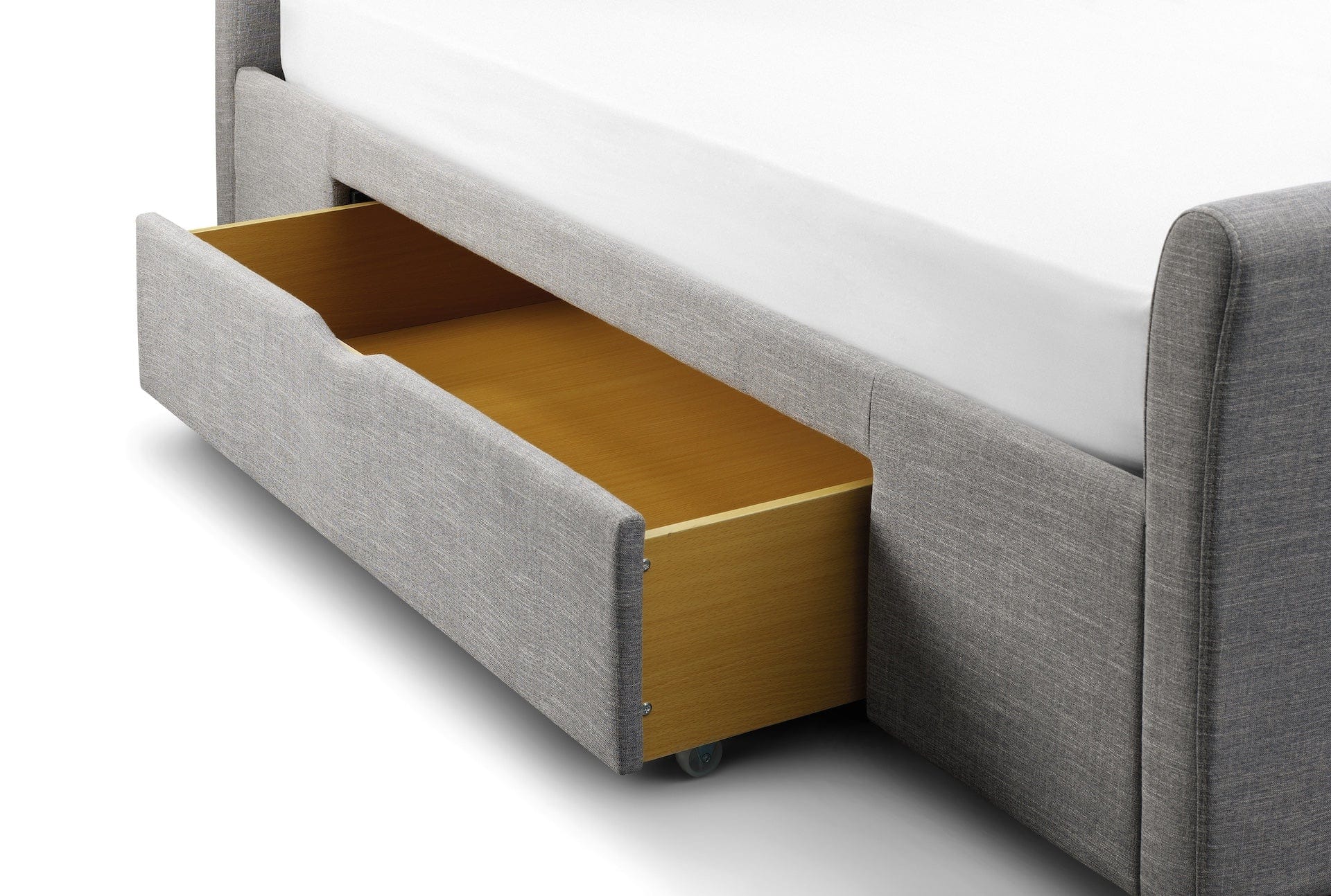 Capri Fabric Bed With Drawers - Light Grey – Julian Bowen, view 4