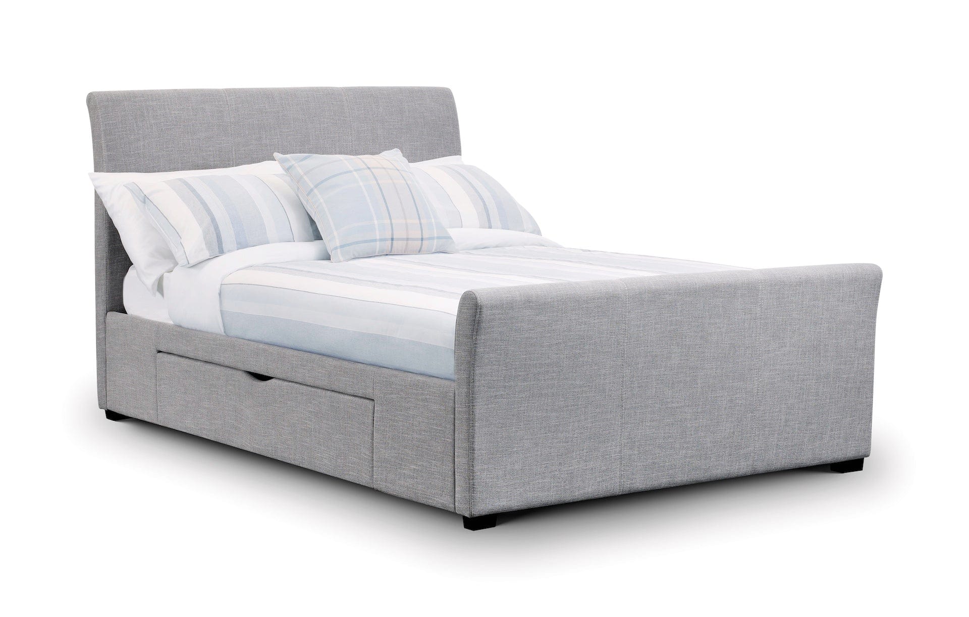 Capri Fabric Bed With Drawers - Light Grey – Julian Bowen