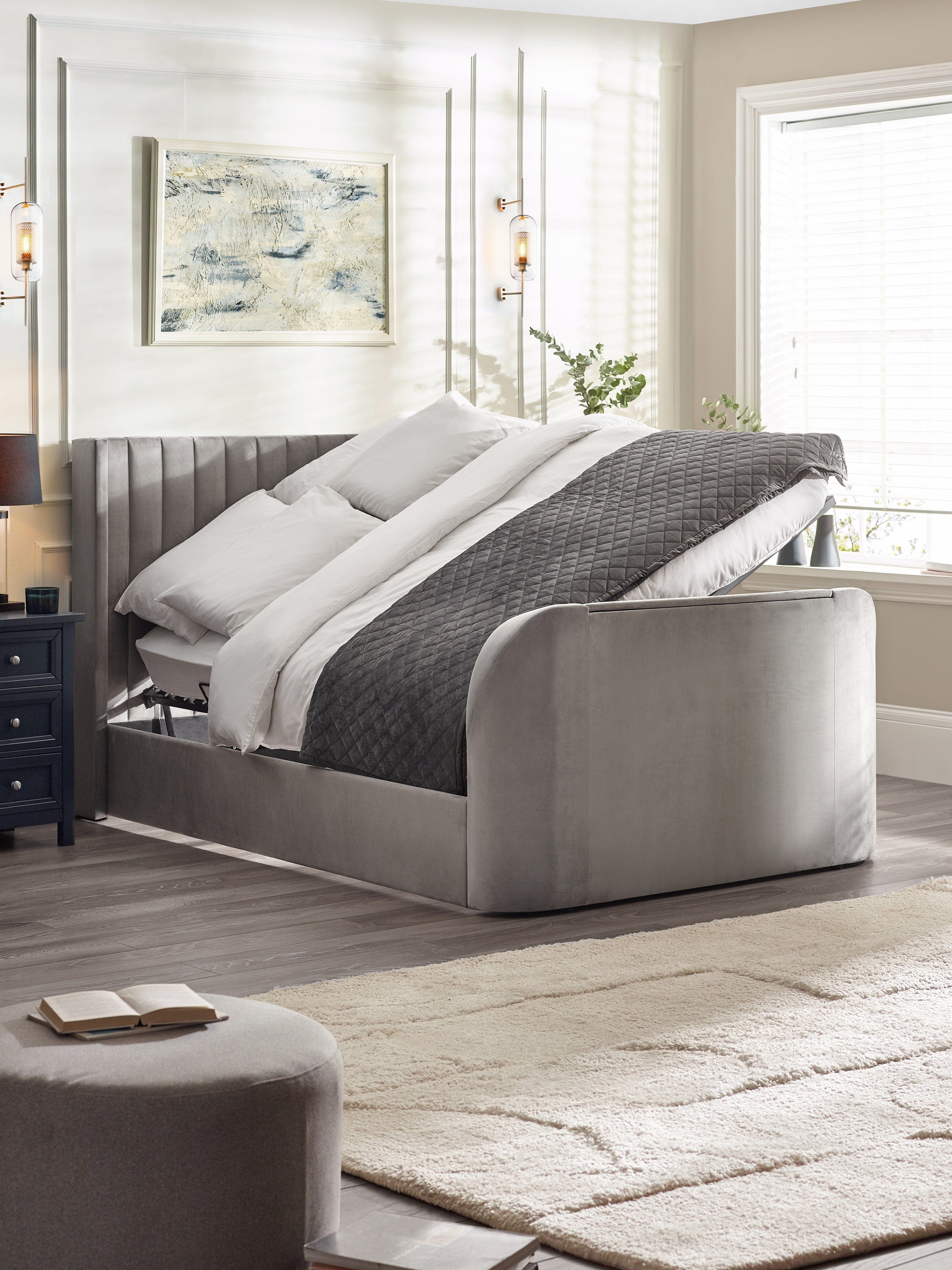 Clara Ottoman TV Bed - Light Grey – Julian Bowen, view 28