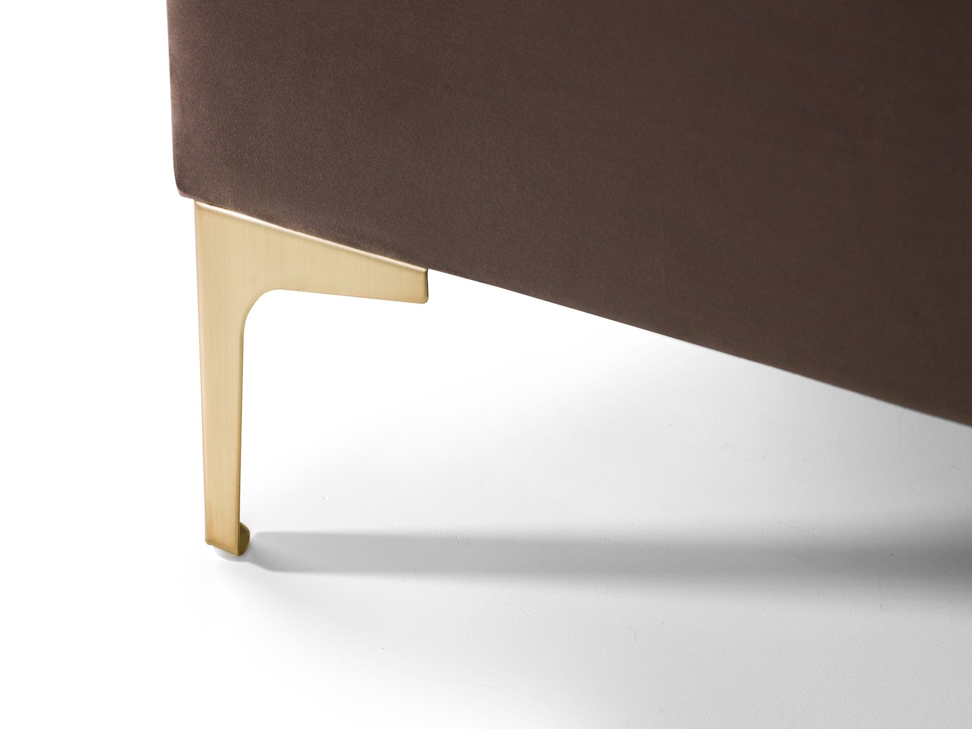 Deco Truffle Velvet & Brushed Gold Bed Frame – Julian Bowen, view 7