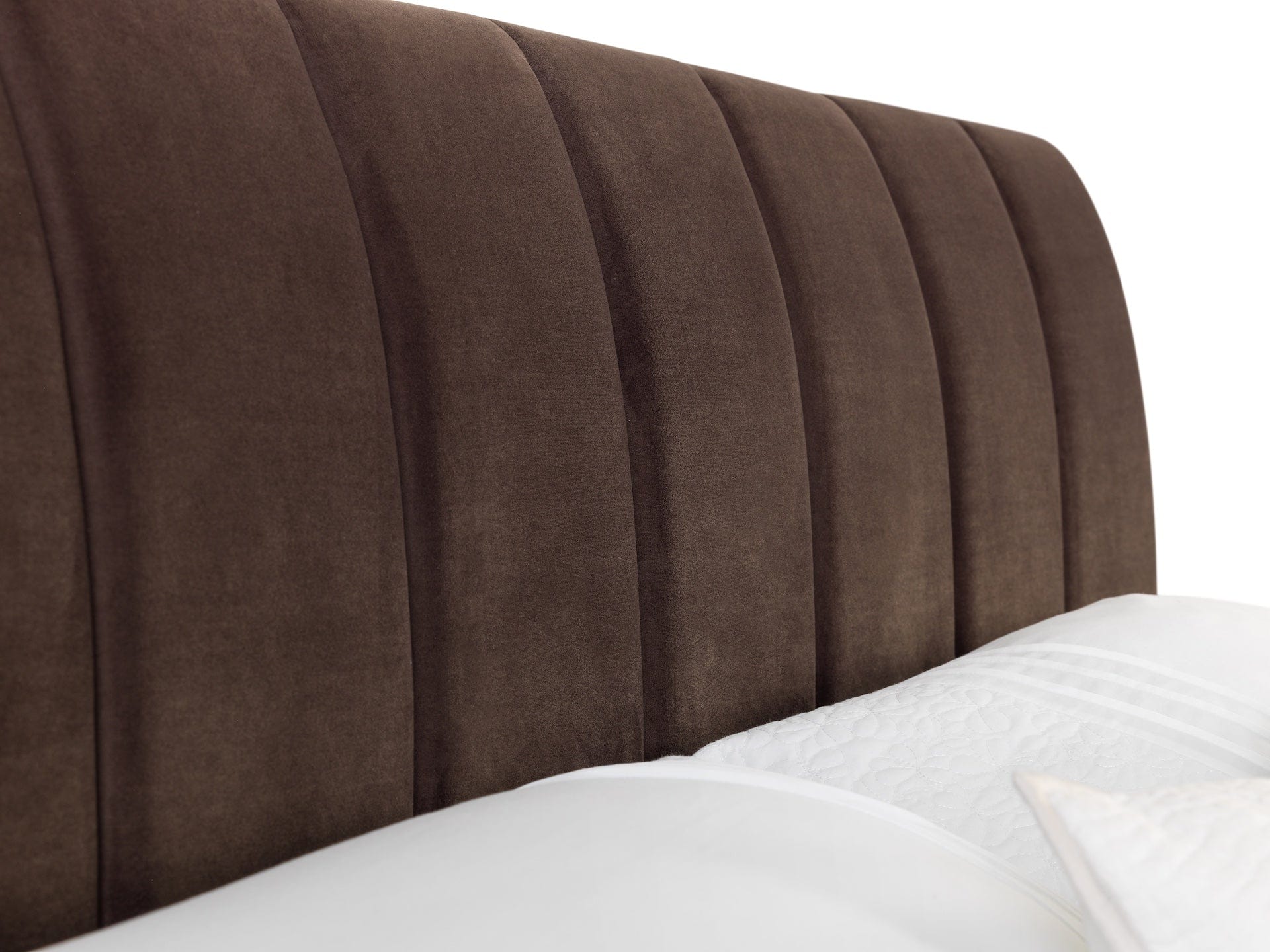 Deco Truffle Velvet & Brushed Gold Bed Frame – Julian Bowen, view 4