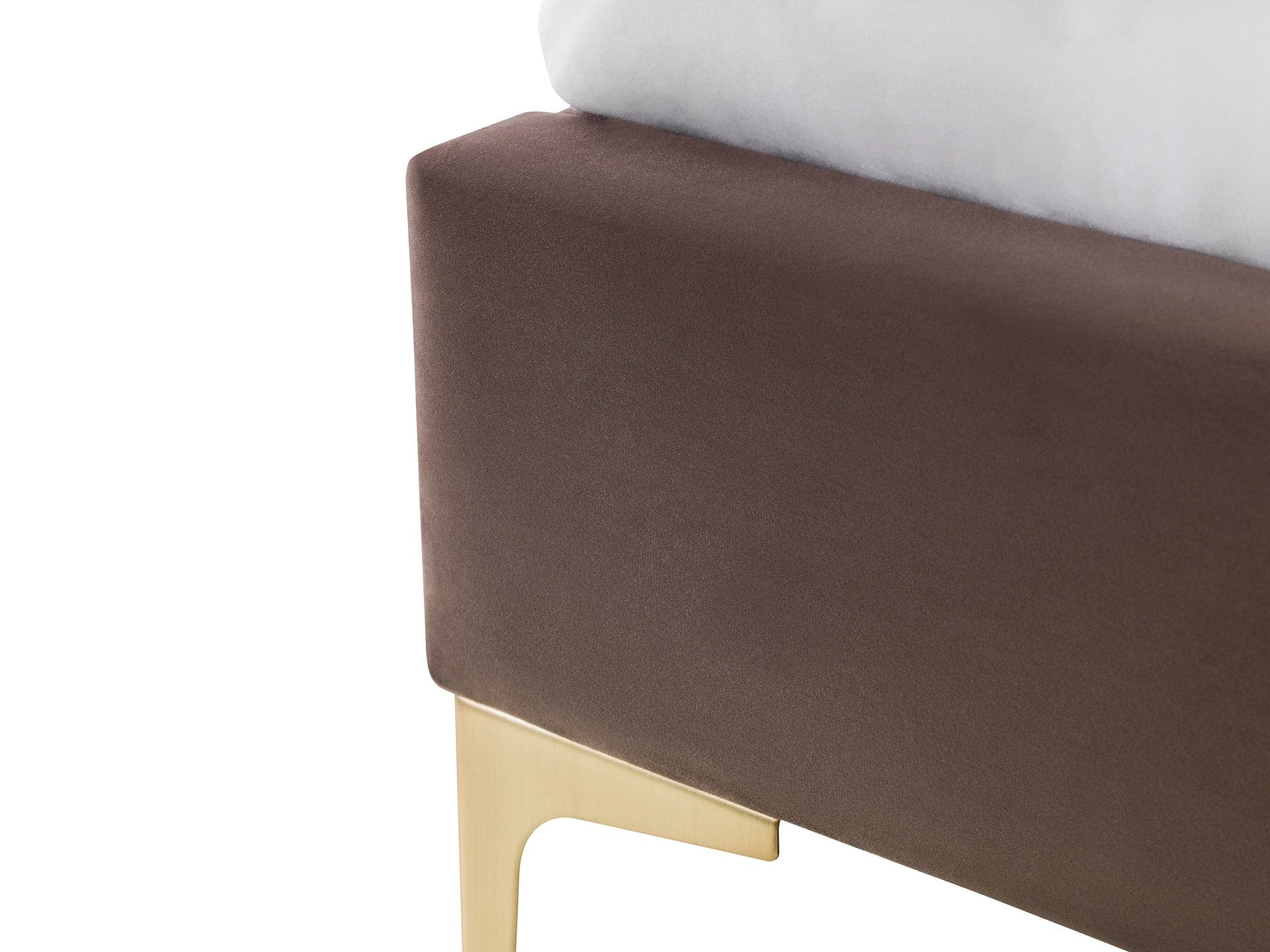 Deco Truffle Velvet & Brushed Gold Bed Frame – Julian Bowen, view 6