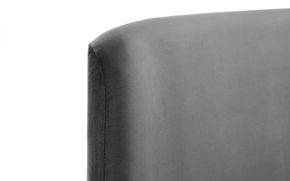 Frida Curved Velvet Bed - Grey – Julian Bowen, view 6