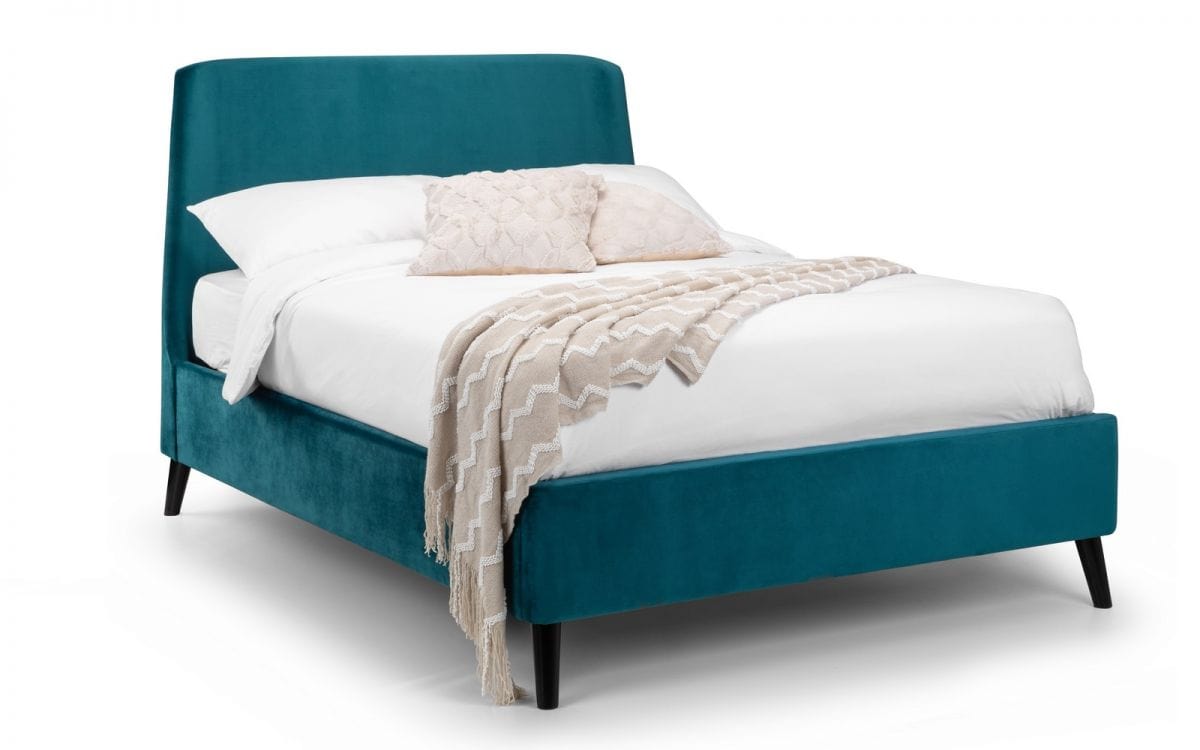 Frida Curved Velvet Bed - Teal – Julian Bowen