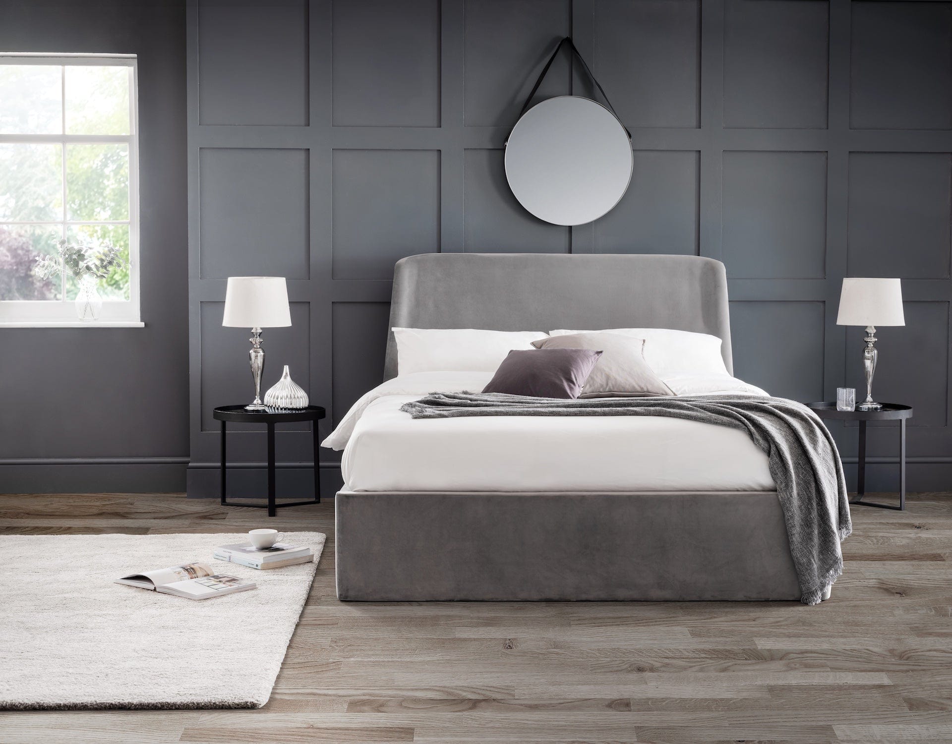 Frida Storage Ottoman Bed - Grey – Julian Bowen, view 4