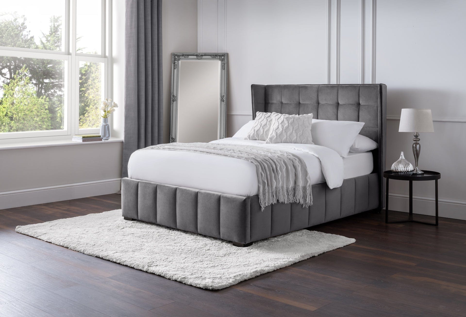 Gatsby Bed - Light Grey – Julian Bowen, view 2