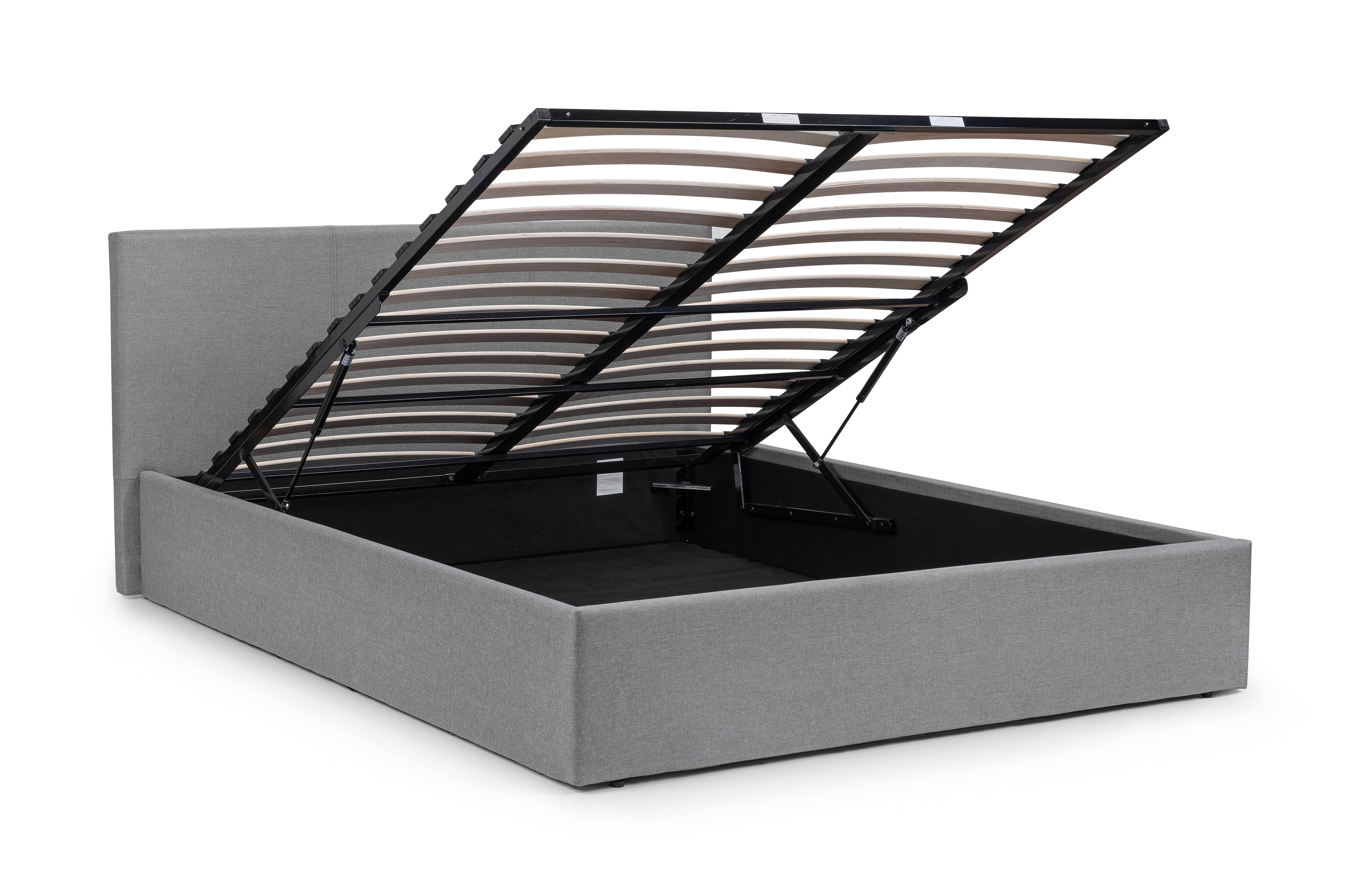Rialto Lift-Up Storage Bed In Linen Fabric - Light Grey – Julian Bowen, view 3