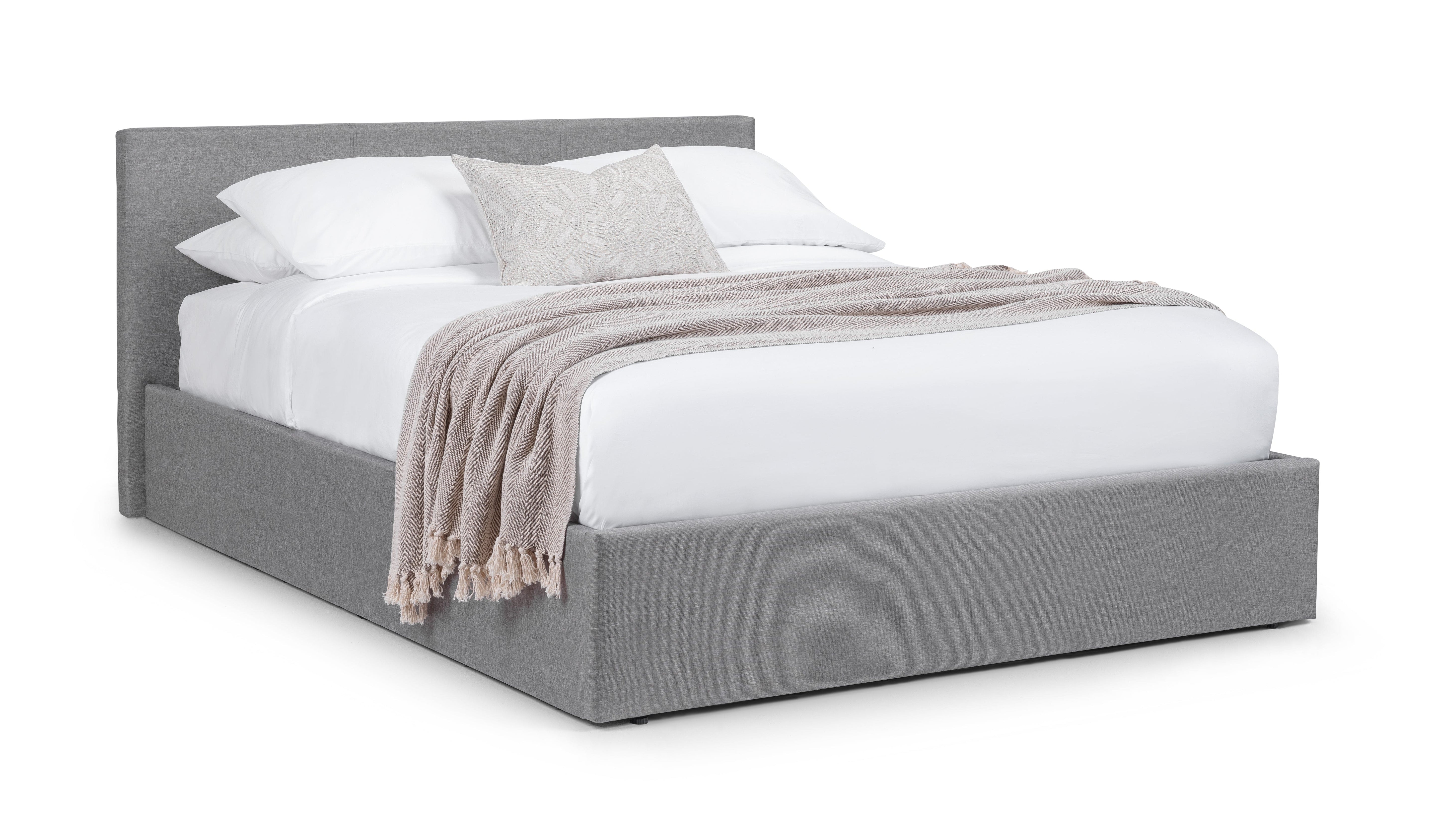 Rialto Lift-Up Storage Bed In Linen Fabric - Light Grey – Julian Bowen