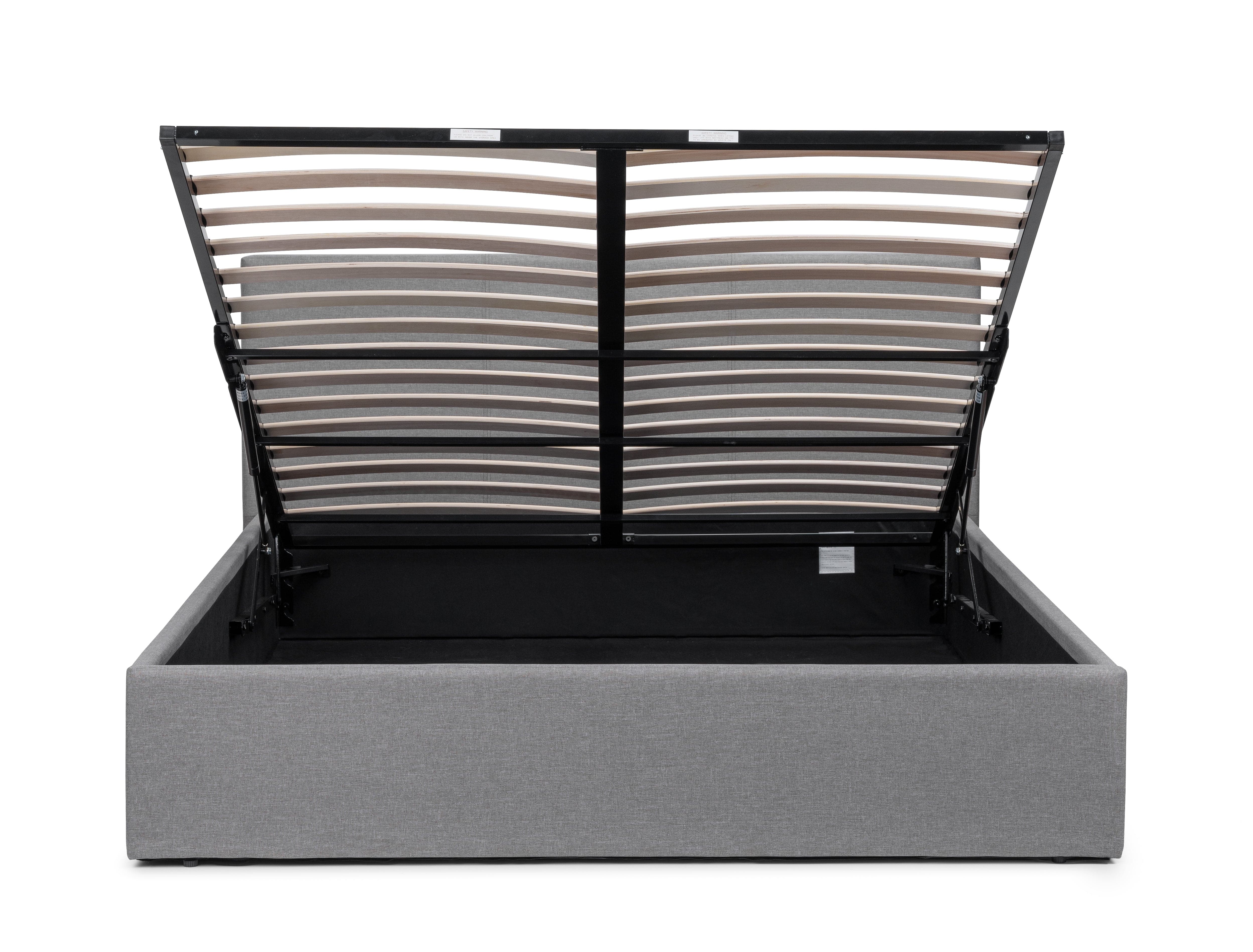 Rialto Lift-Up Storage Bed In Linen Fabric - Light Grey – Julian Bowen, view 5