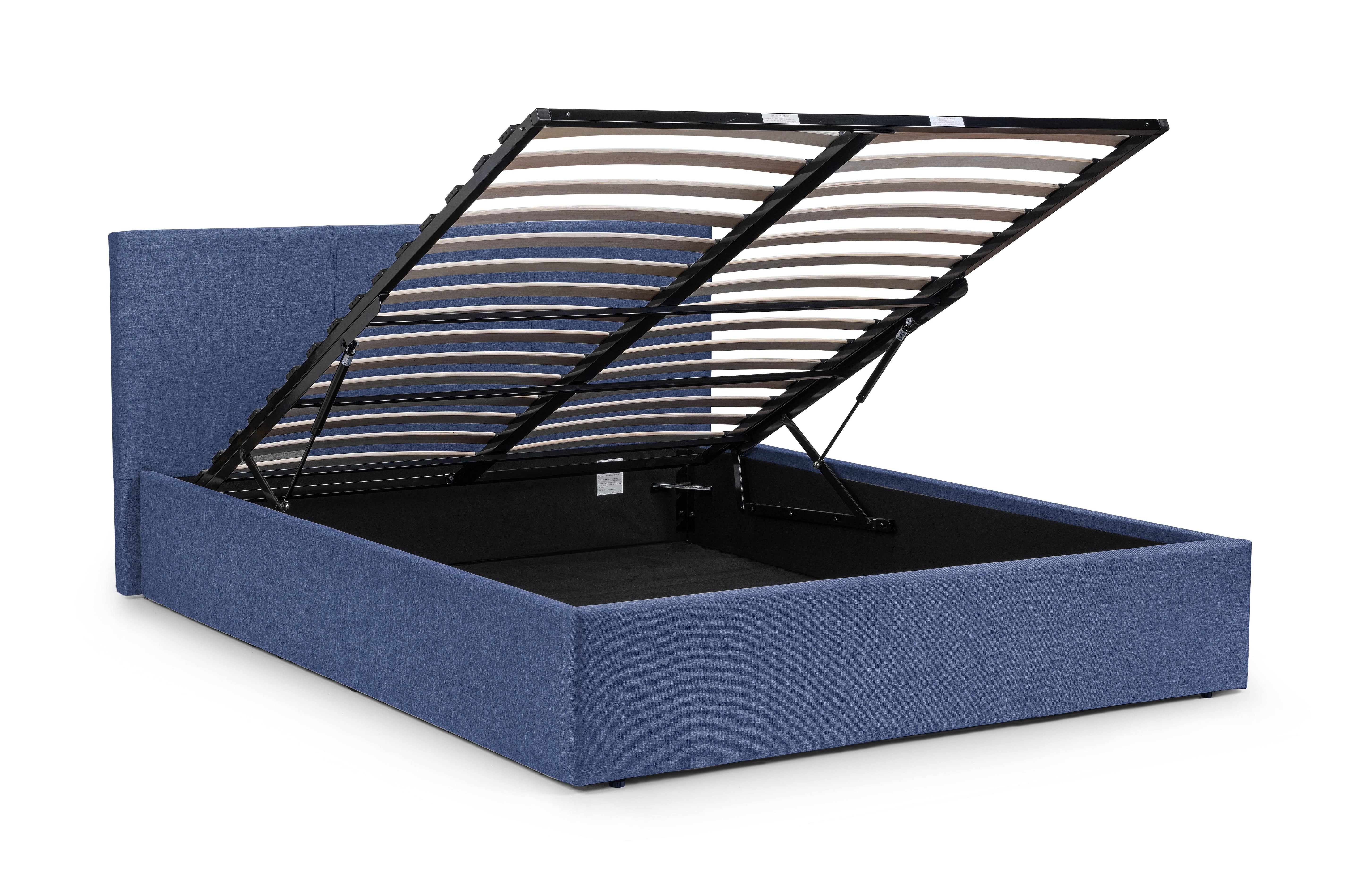 Rialto Lift-Up Storage Bed - Blue Linen – Julian Bowen, view 3