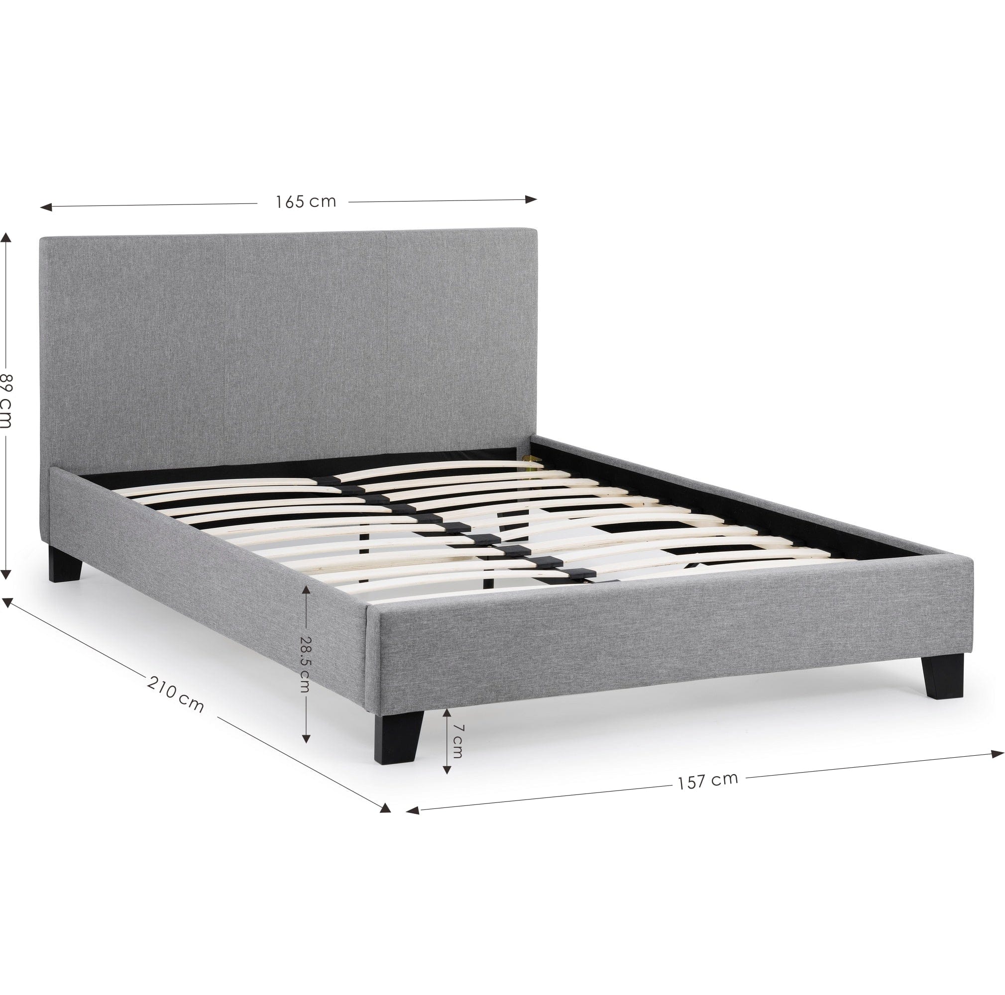 Rialto Light Grey Linen Bed - Grey Linen – Julian Bowen, view 9