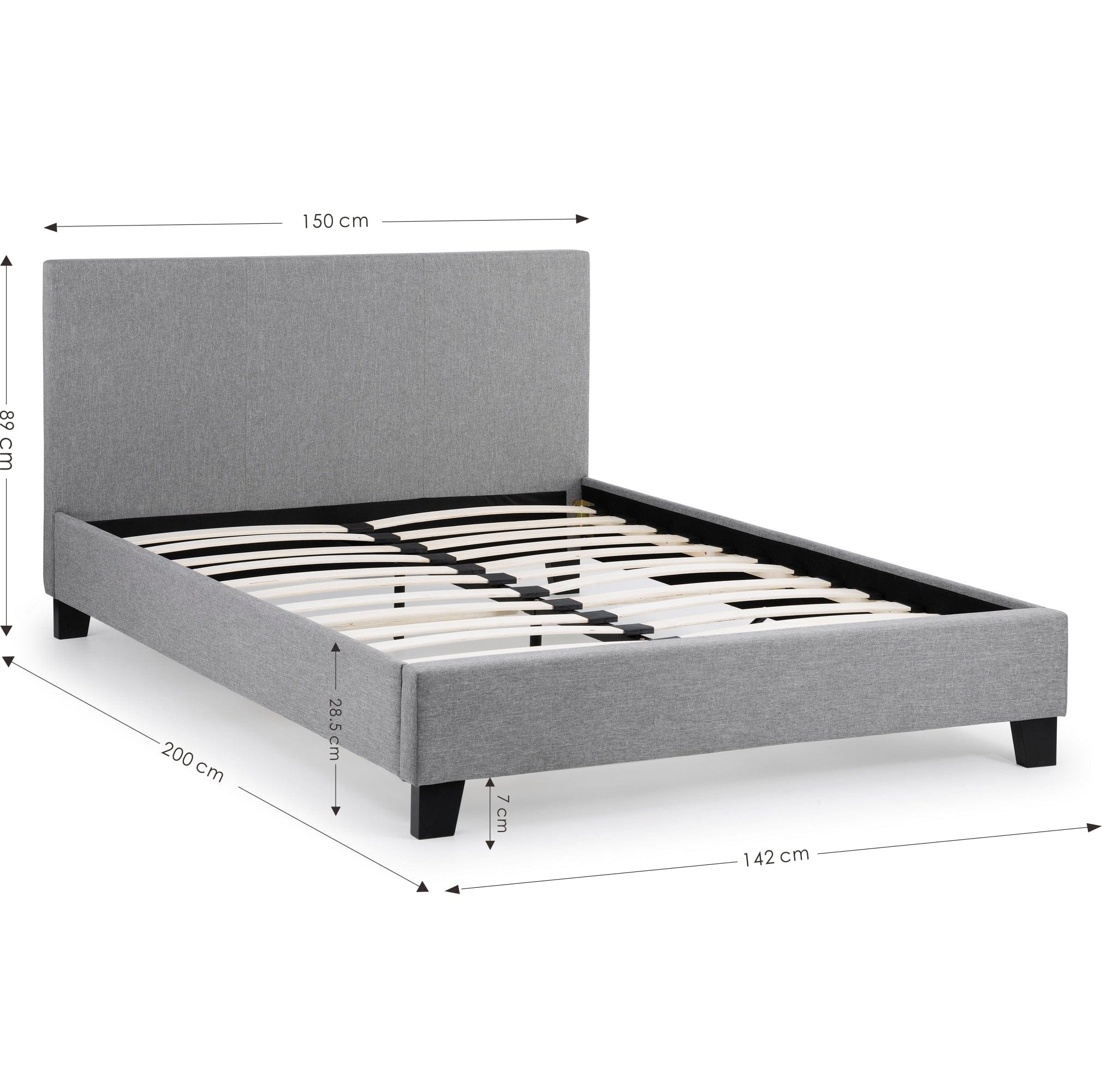 Rialto Light Grey Linen Bed - Grey Linen – Julian Bowen, view 4